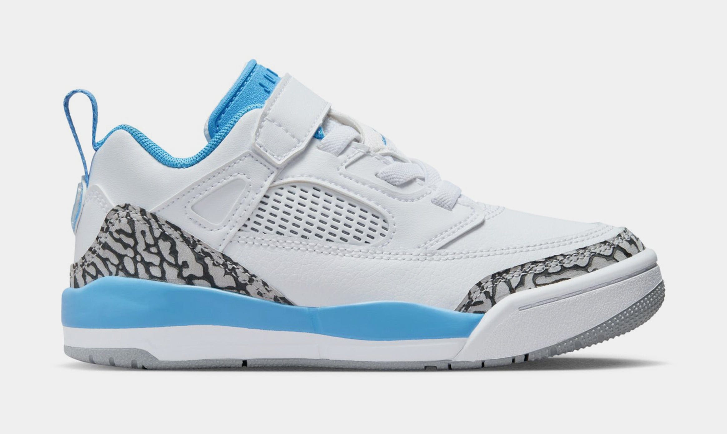 Air Jordan Spizike Low UNC Preschool Basketball Shoes (White/Wolf Grey/Anthracite/University Blue)