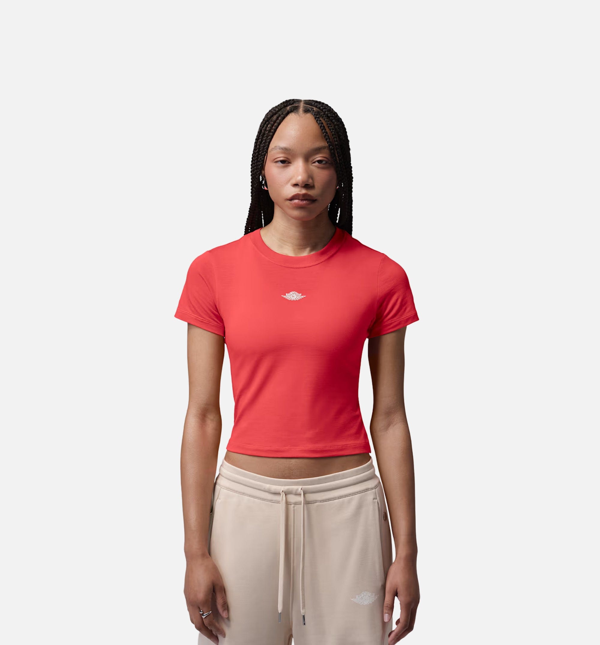 Air Jordan Flight Womens Short Sleeve Shirt - Track Red