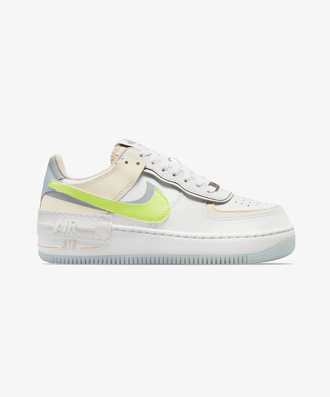 NIKE | AIR FORCE 1 SHADOW { WHITE/LT LEMON TWIST - WOLF GREY