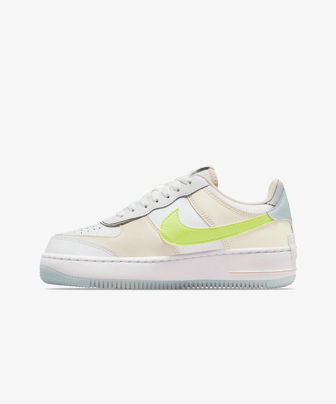 NIKE | AIR FORCE 1 SHADOW { WHITE/LT LEMON TWIST - WOLF GREY