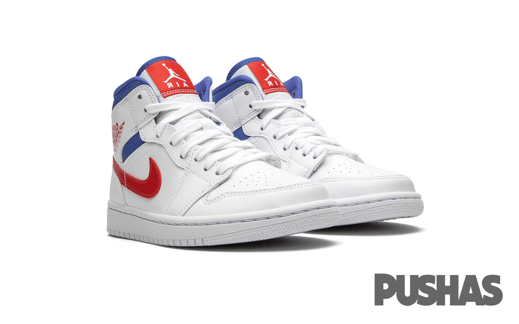 Air Jordan 1 Mid White Red Royal W