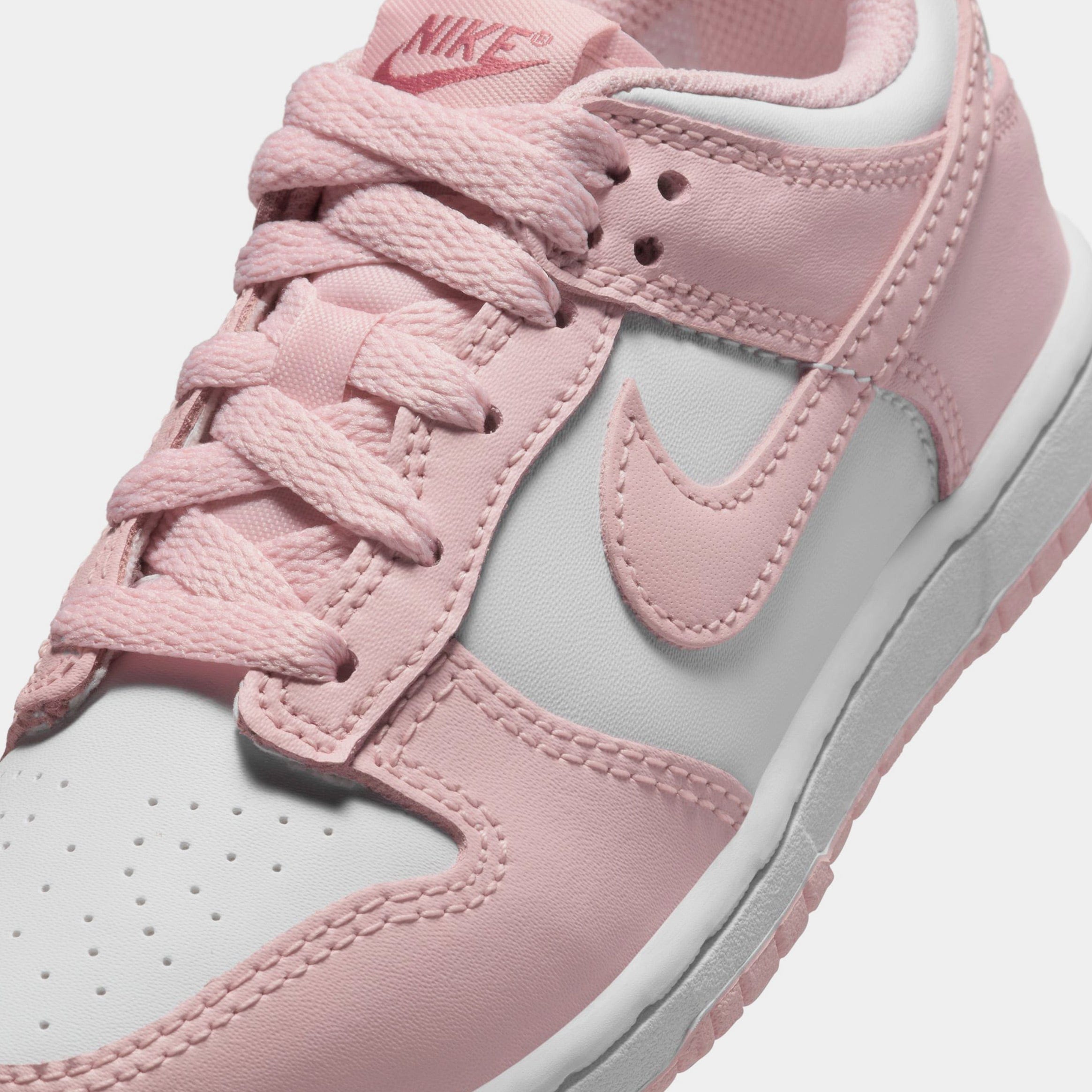 Nike Dunk Low Preschool Lifestyle Shoes (Pink Glaze/Pomegranate)