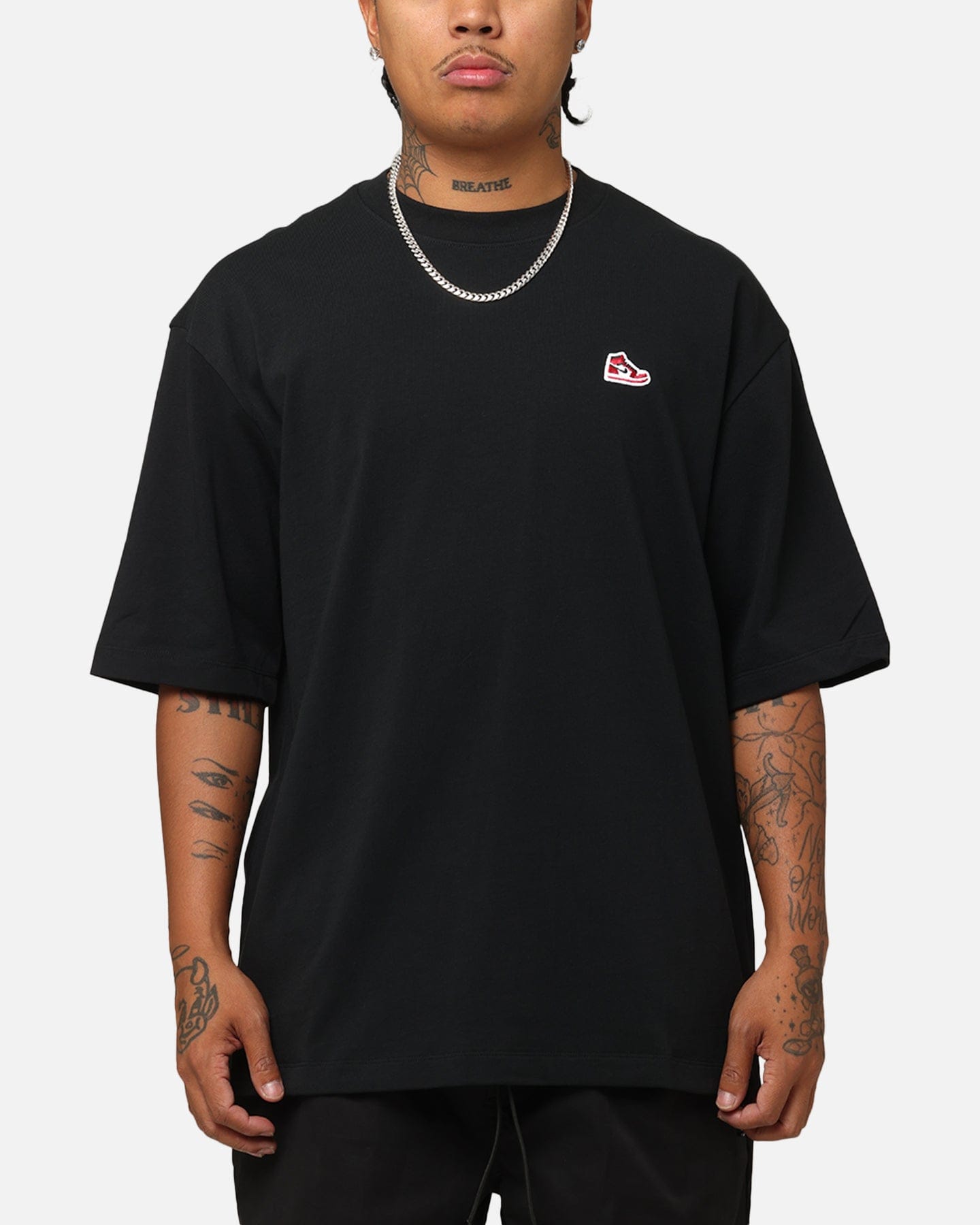Air Jordan Jordan Brand Sneaker Patch Crewneck T - Shirt Black/Varsity Red