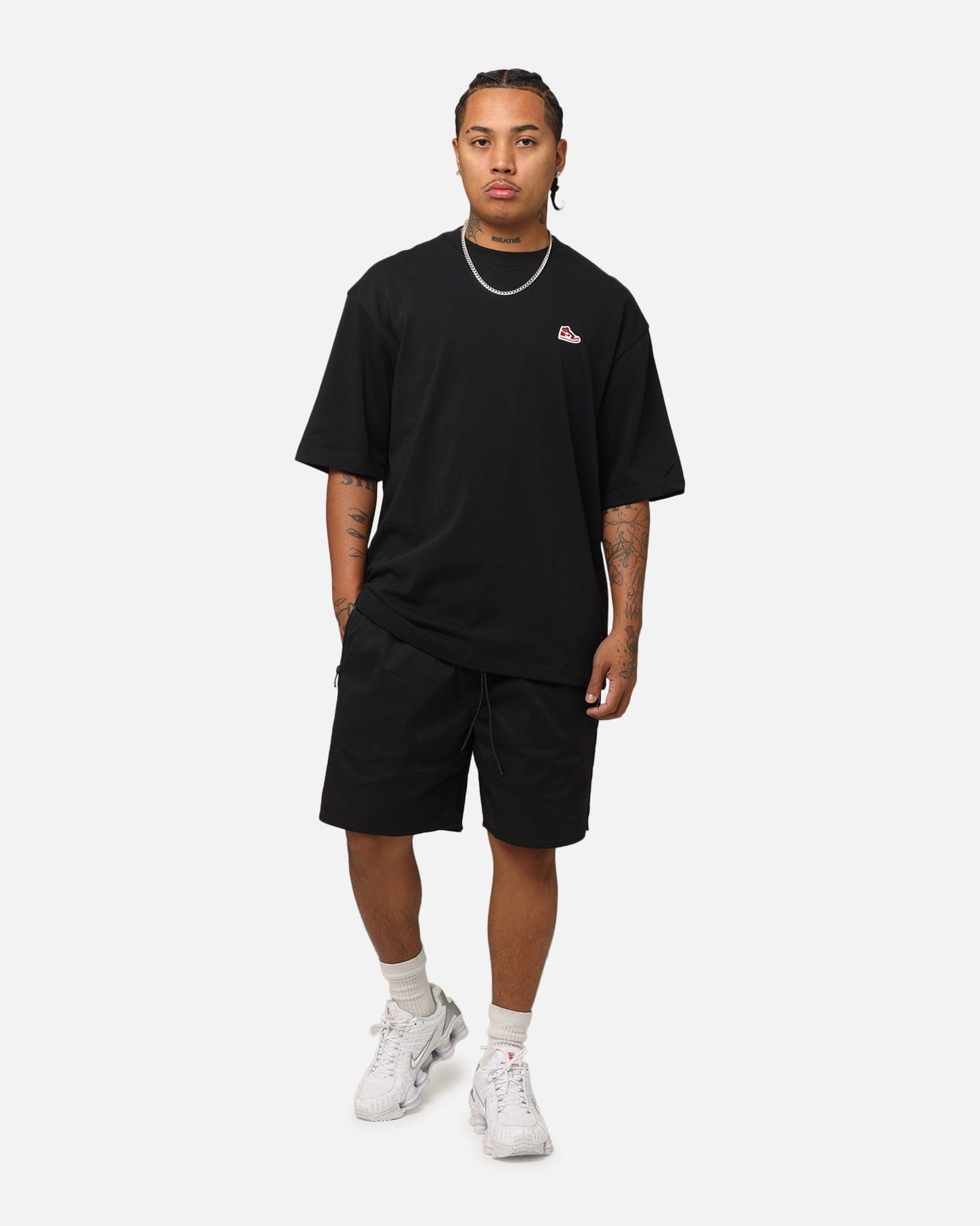 Air Jordan Jordan Brand Sneaker Patch Crewneck T - Shirt Black/Varsity Red