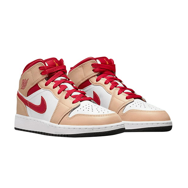 Air Jordan Jordan 1 Mid Light Curry Cardinal GS