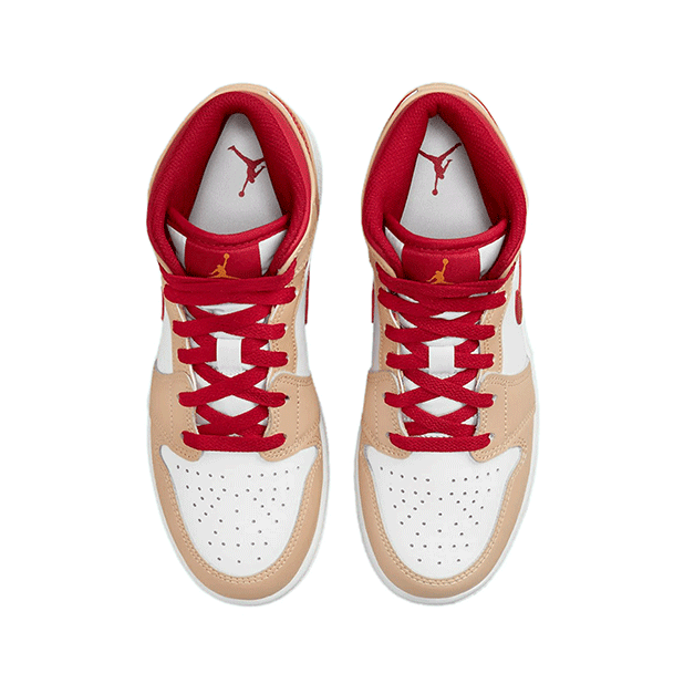 Air Jordan Jordan 1 Mid Light Curry Cardinal GS