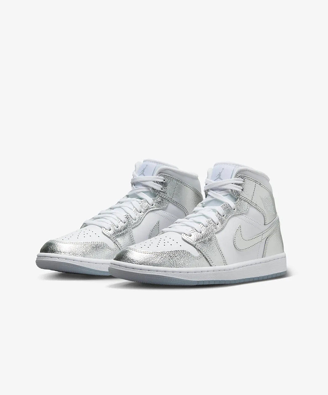 Air Jordan Jordan | AIR JORDAN 1 MID SE { WHITE/METALLIC SILVER - WOLF GREY