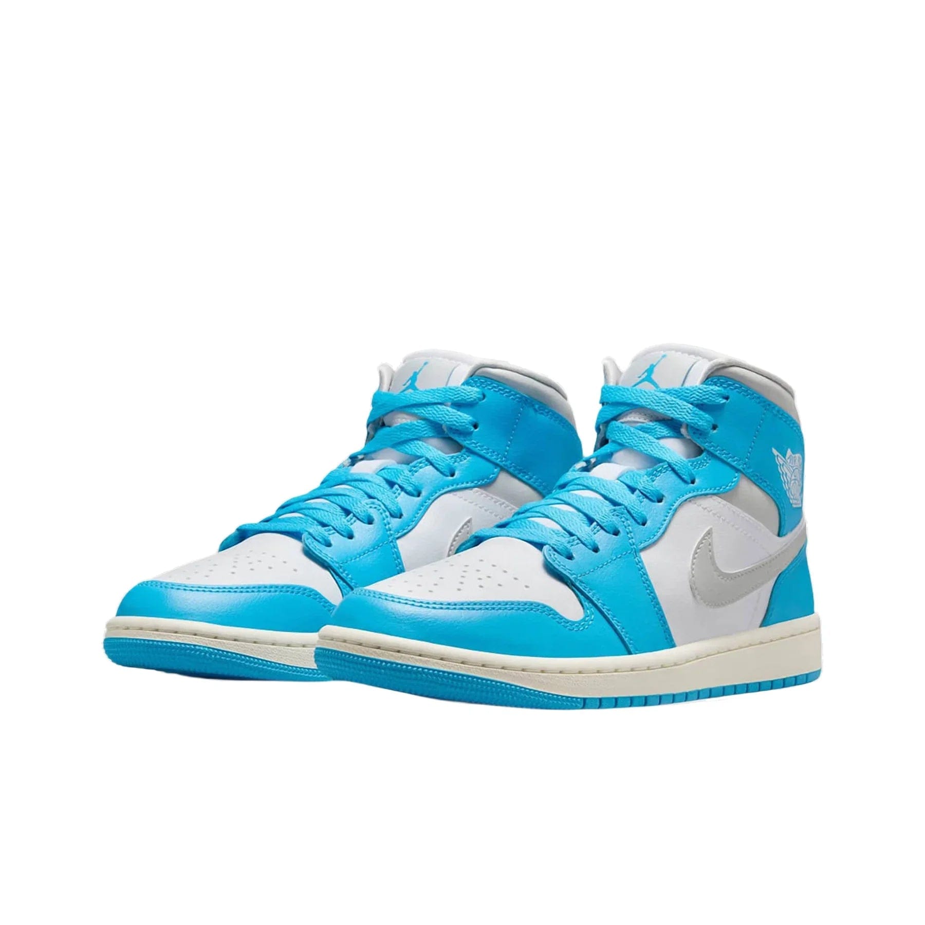 Air Jordan Jordan 1 Mid Dark Powder Blue White Sail Neutral Grey (Women's)