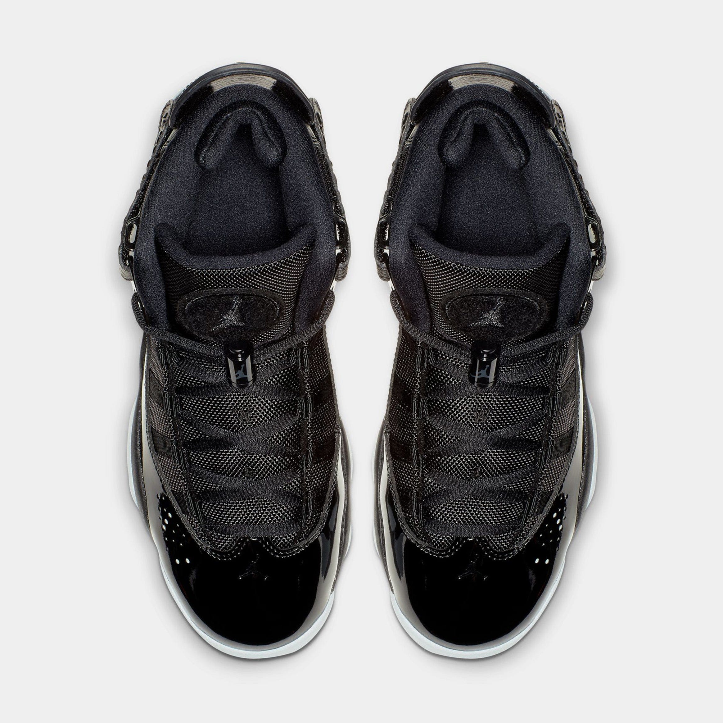 Air Jordan 6 Rings Grade School Basketball Shoes (Black/White/Black)