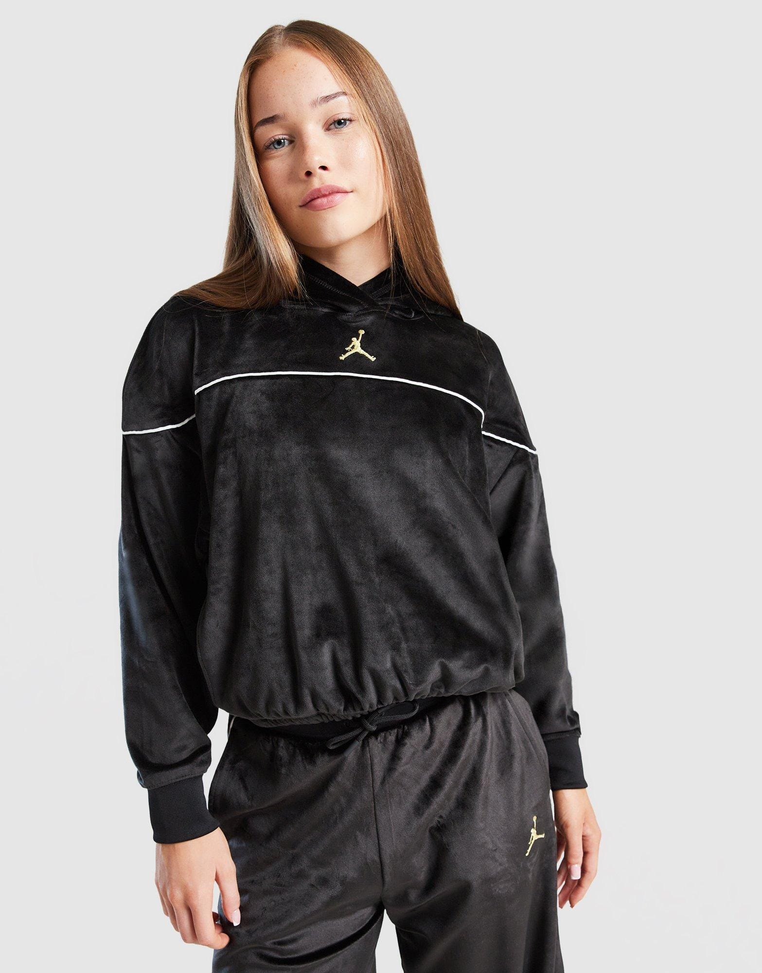 Air Jordan Girls' Velour Hoodie Junior