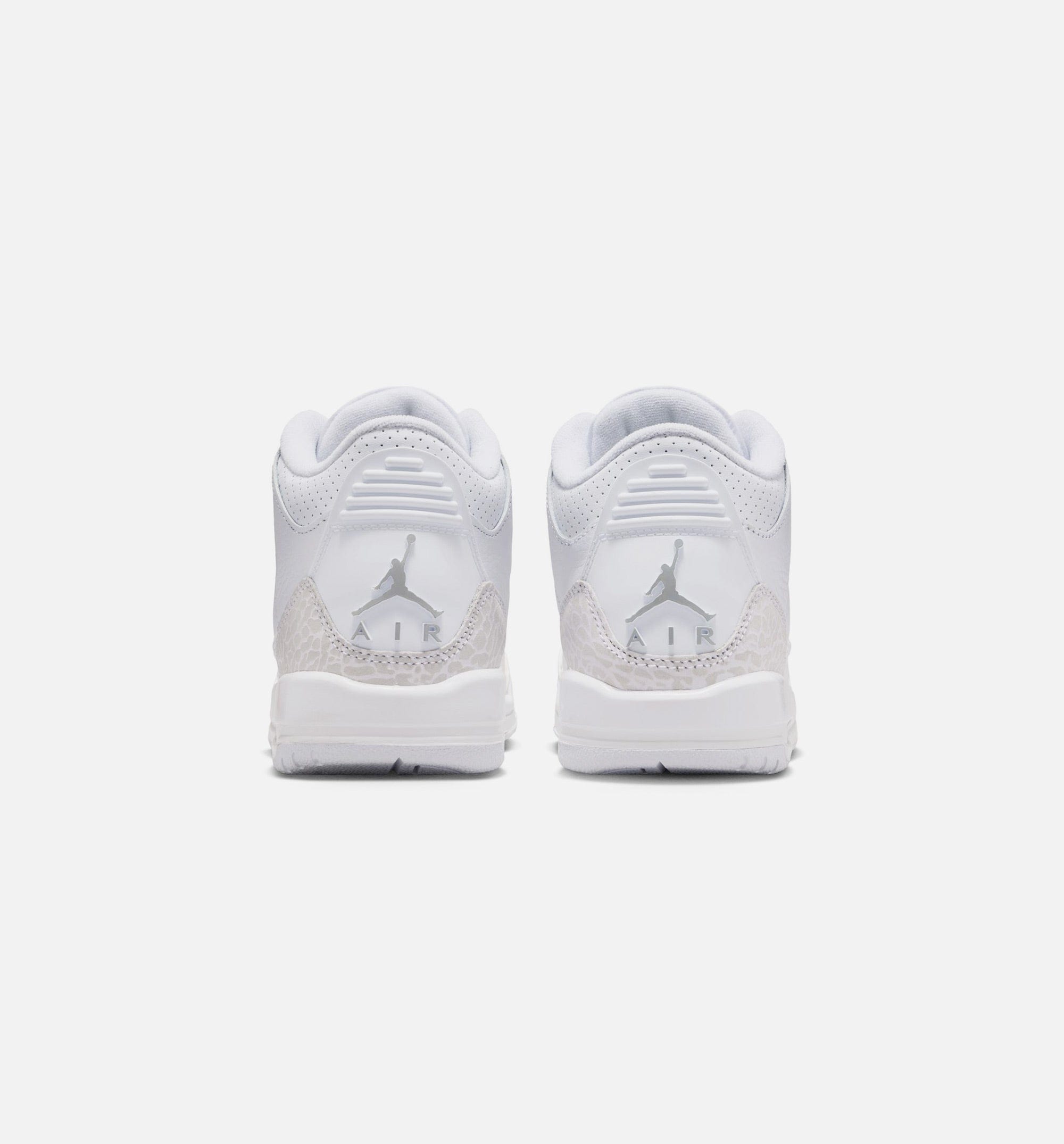 Air Jordan 3 Retro White And Silver Grade School Lifestyle Shoe - White/Metallic Silver Free Shipping