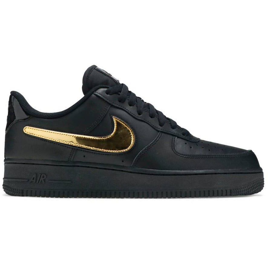 Nike Air Force 1 Low 07 LV 8 Removable Swoosh Black Gold (2019)