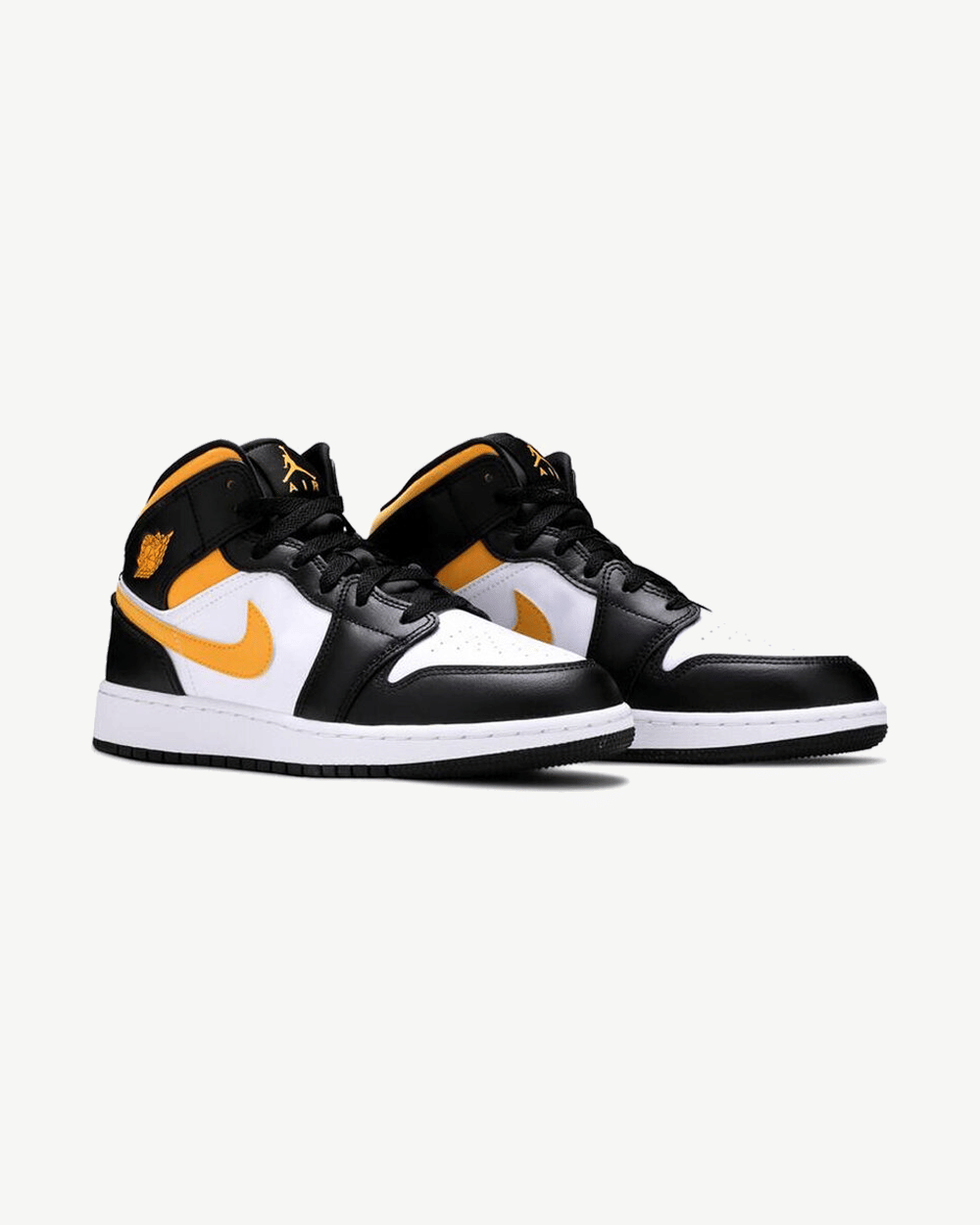 NIKE AIR JORDAN 1 MID GS BLACK UNIVERSITY GOLD POLLEN -