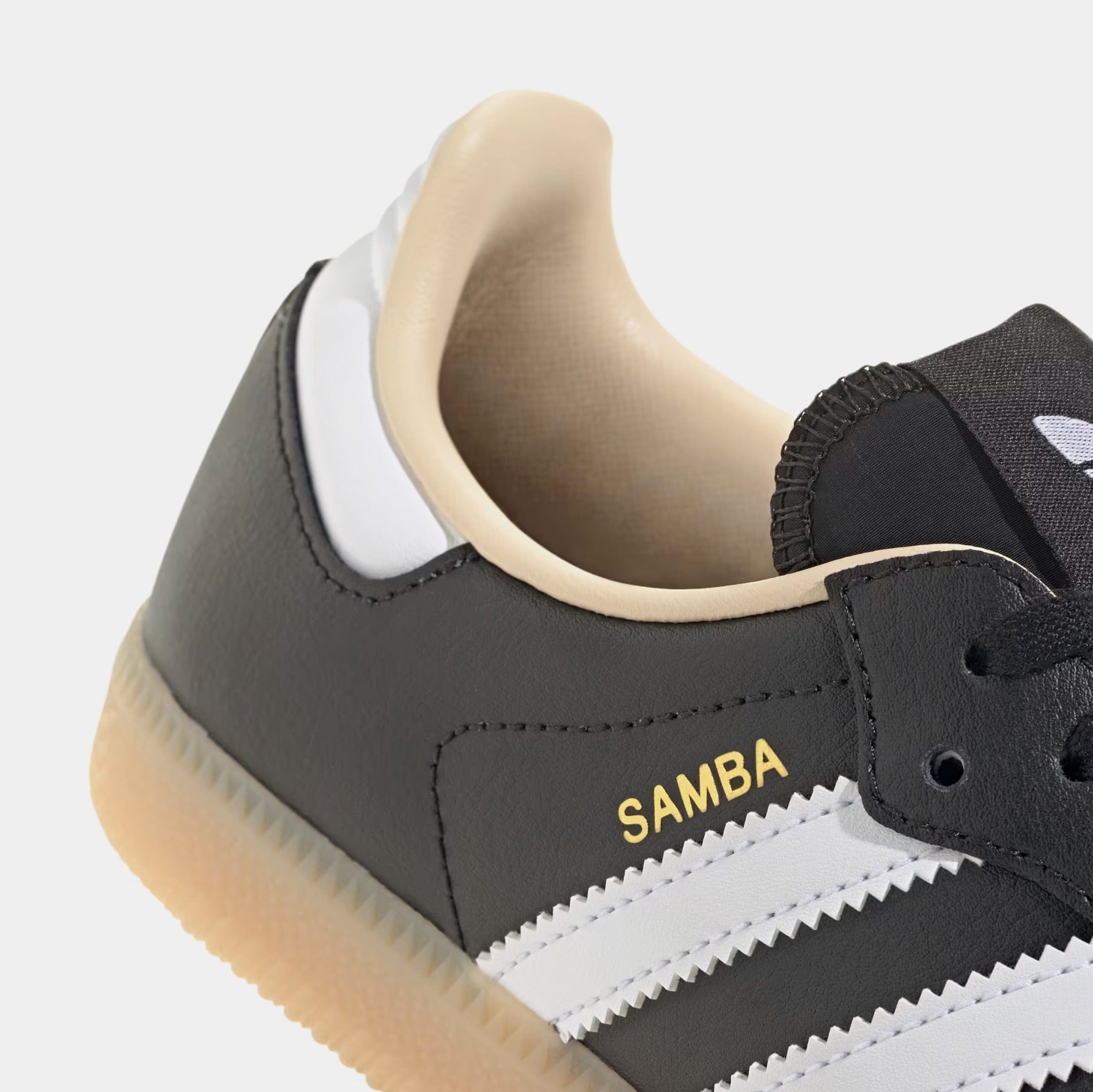 adidas Samba OG Grade School Lifestyle Shoes (White/Black/Beige)