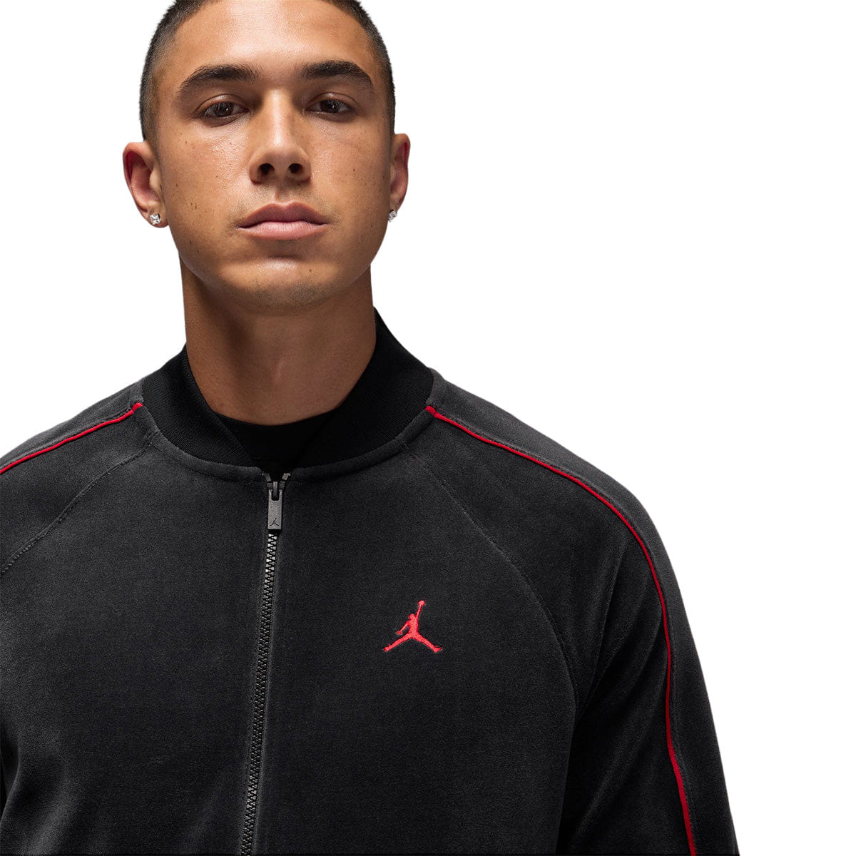 Air Jordan Brooklyn Velour Track Jacket Black/Gym Red