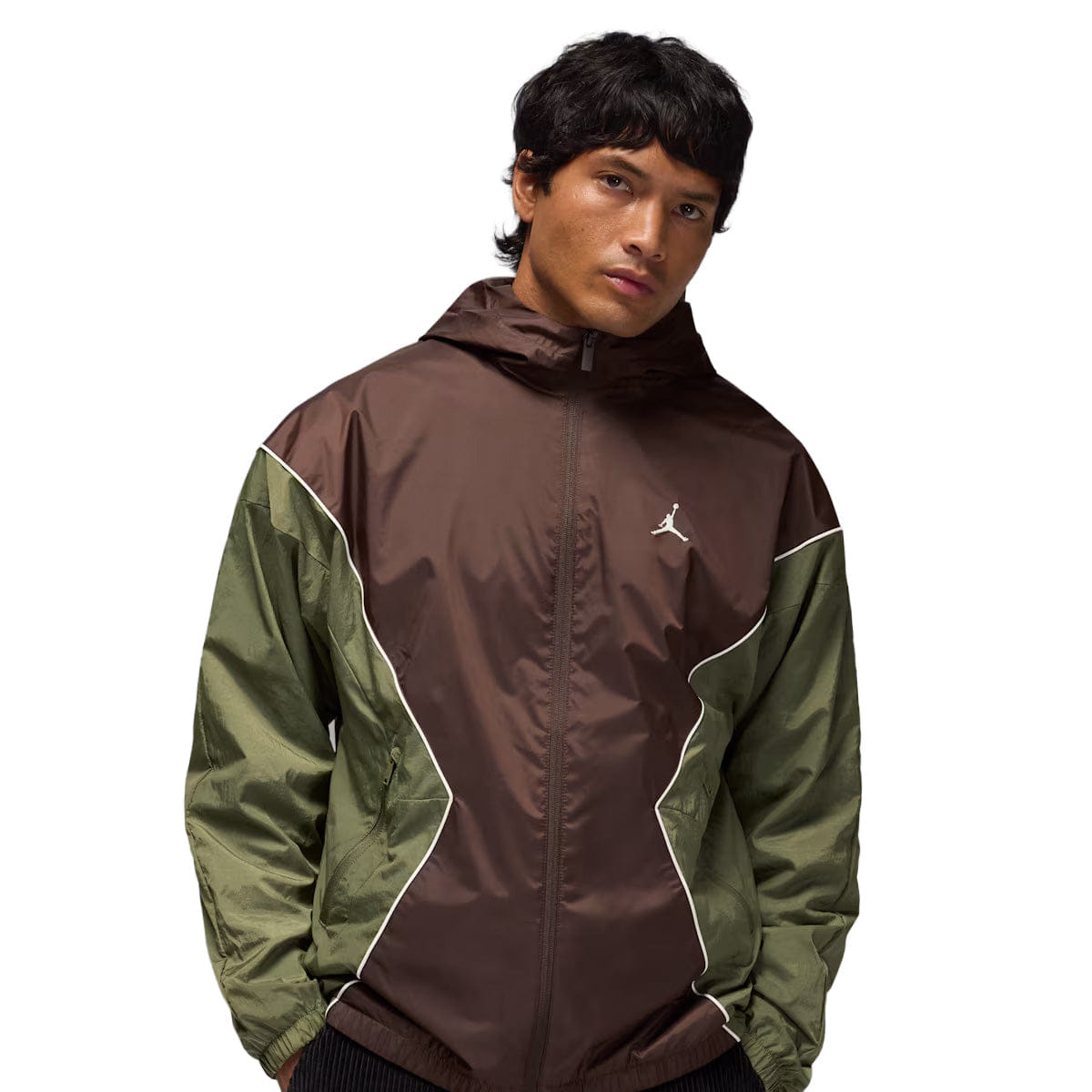 Air Jordan Brooklyn Mens Hooded Draft Jacket BAROQUE BROWN/MEDIUM OLIVE/SAIL/SAIL