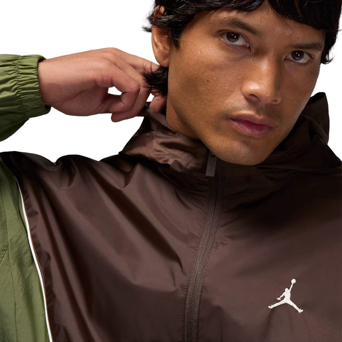 Air Jordan Brooklyn Mens Hooded Draft Jacket BAROQUE BROWN/MEDIUM OLIVE/SAIL/SAIL