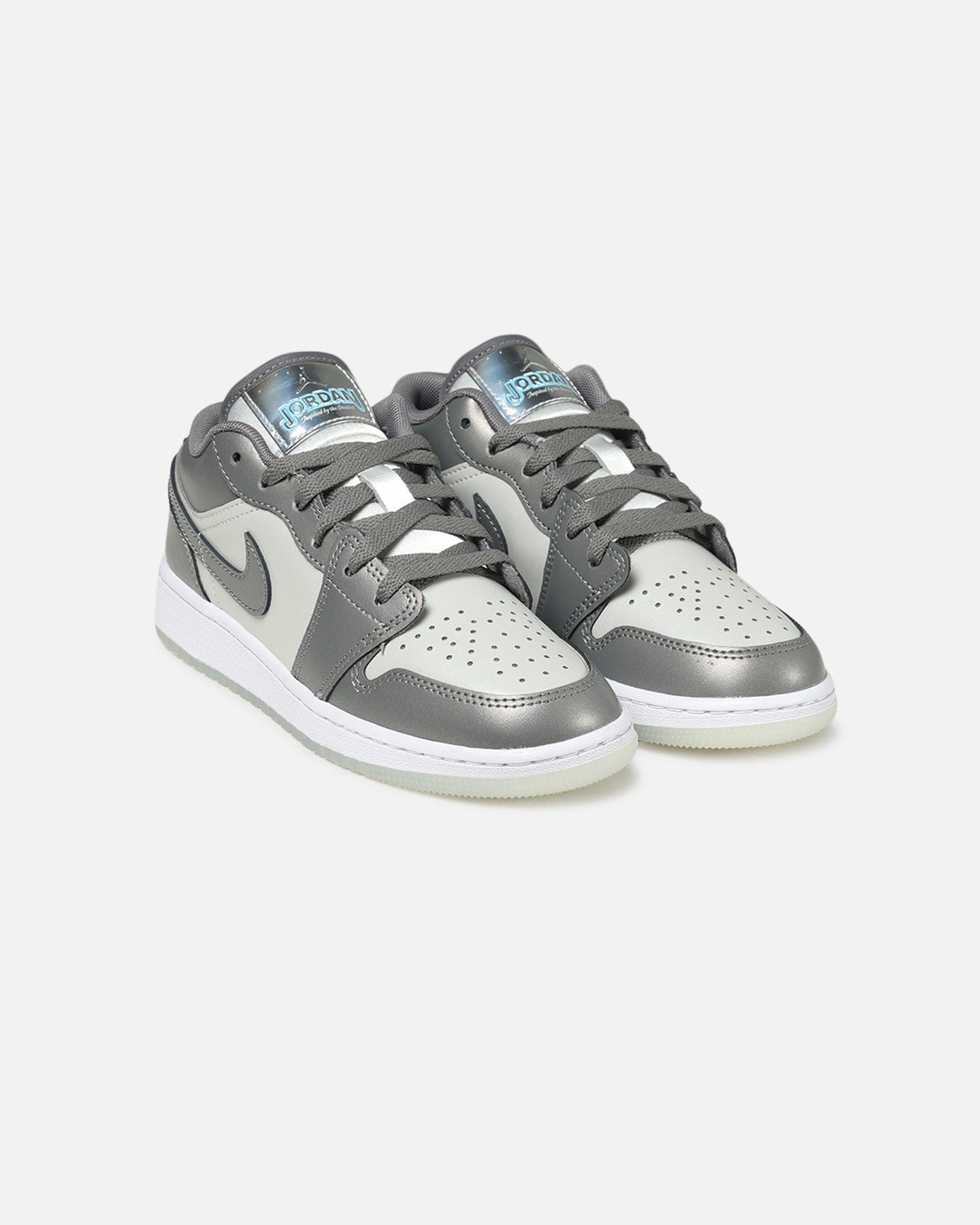 Air Jordan Jordan Kids' Air Jordan 1 Low SE (GS) Flat Pewter/Blue Chill