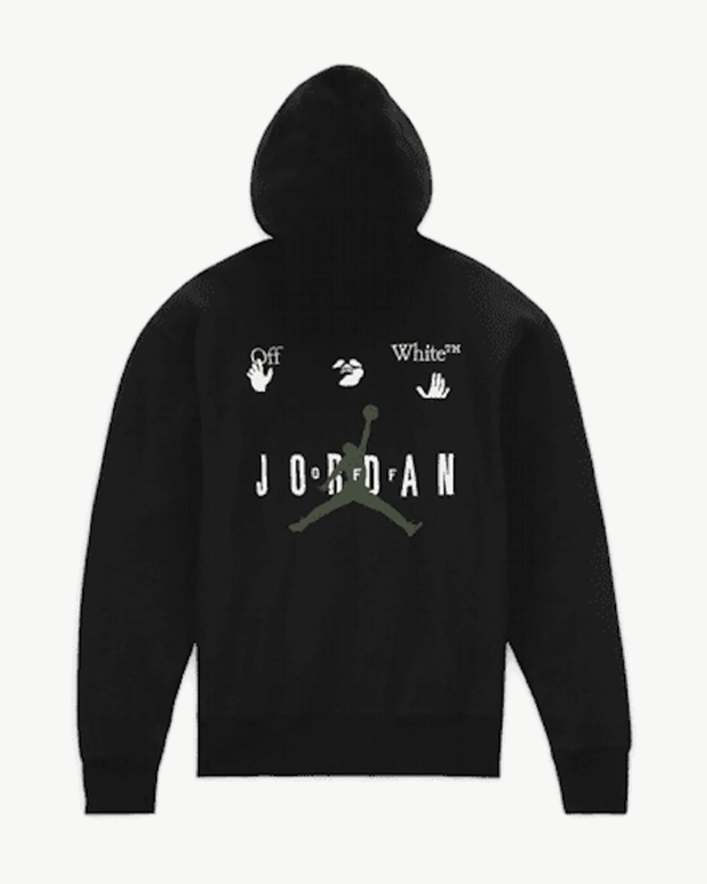 NIKE x OFF WHITE FW21 AIR JORDAN EMBROIDERED BLACK HOODIE