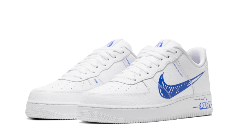 Nike Air Force 1 Low Sketch Blue Swoosh