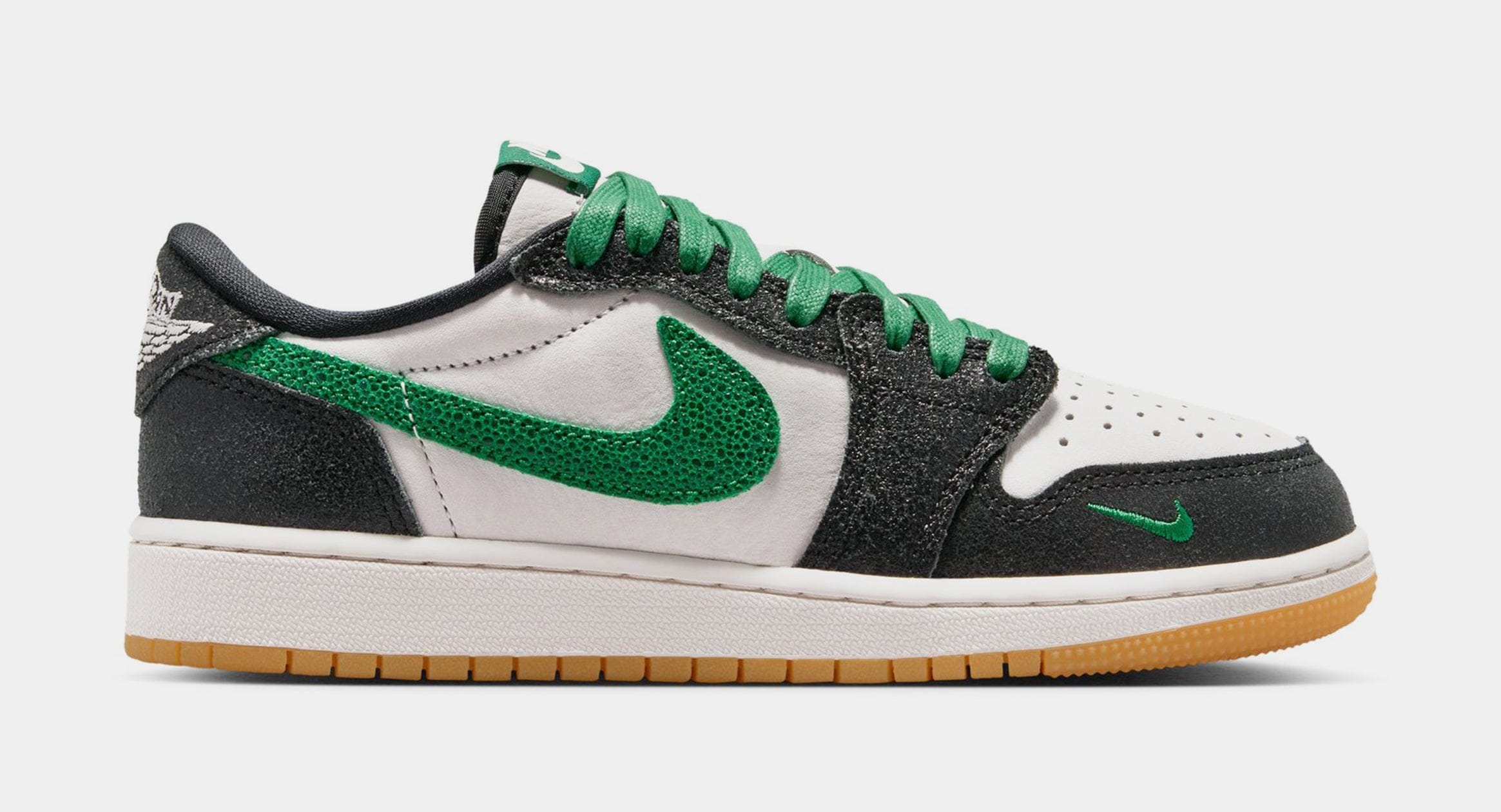 Air Jordan 1 Retro Low OG Phantom And Pine Green Grade School Lifestyle Shoes (Phantom/Pine Green/Black) Free Shipping