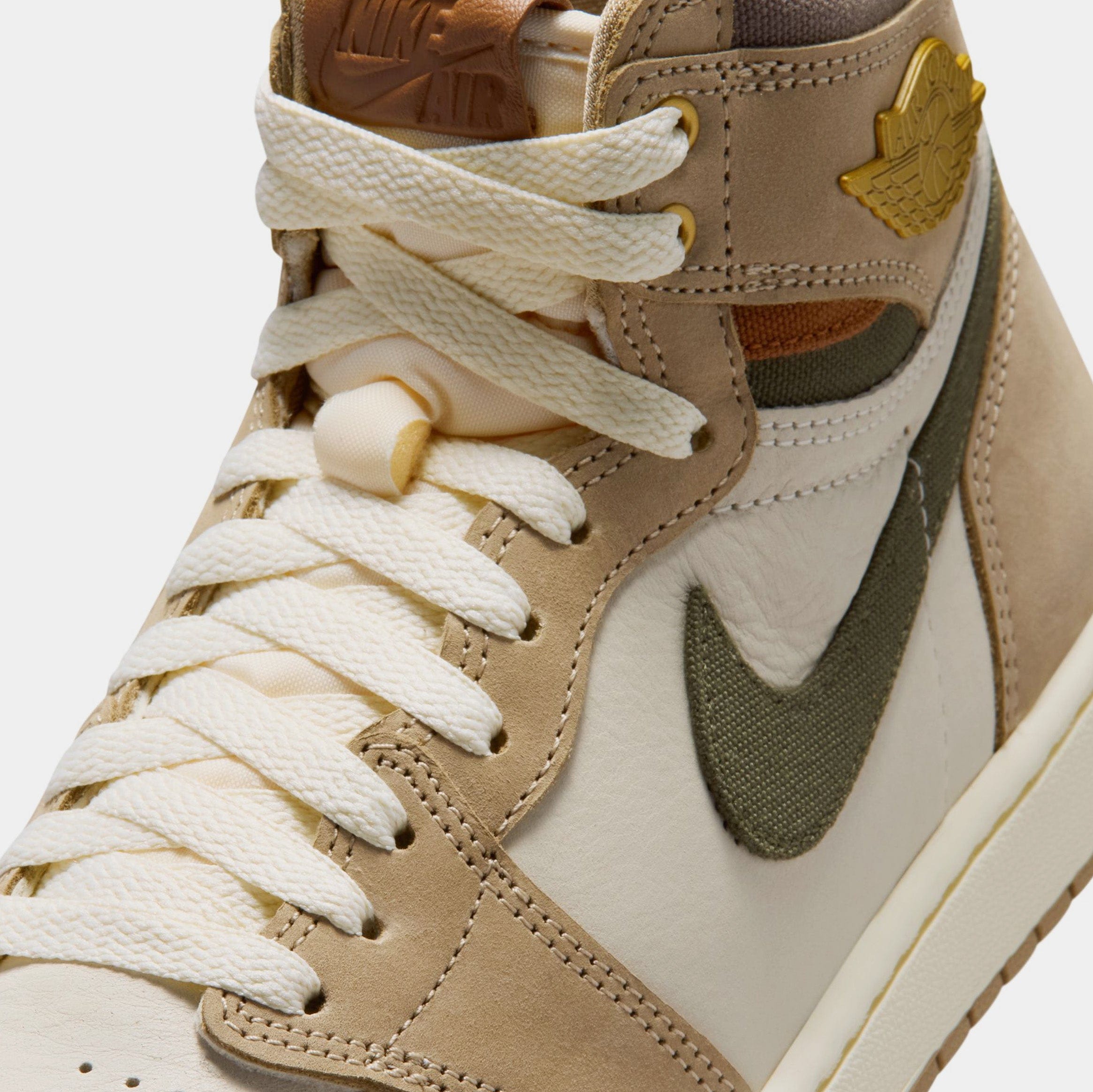 Air Jordan 1 Retro High OG Khaki Womens Lifestyle Shoes (Khaki/Multicolor/Sail/Cargo Khaki) Free Shipping