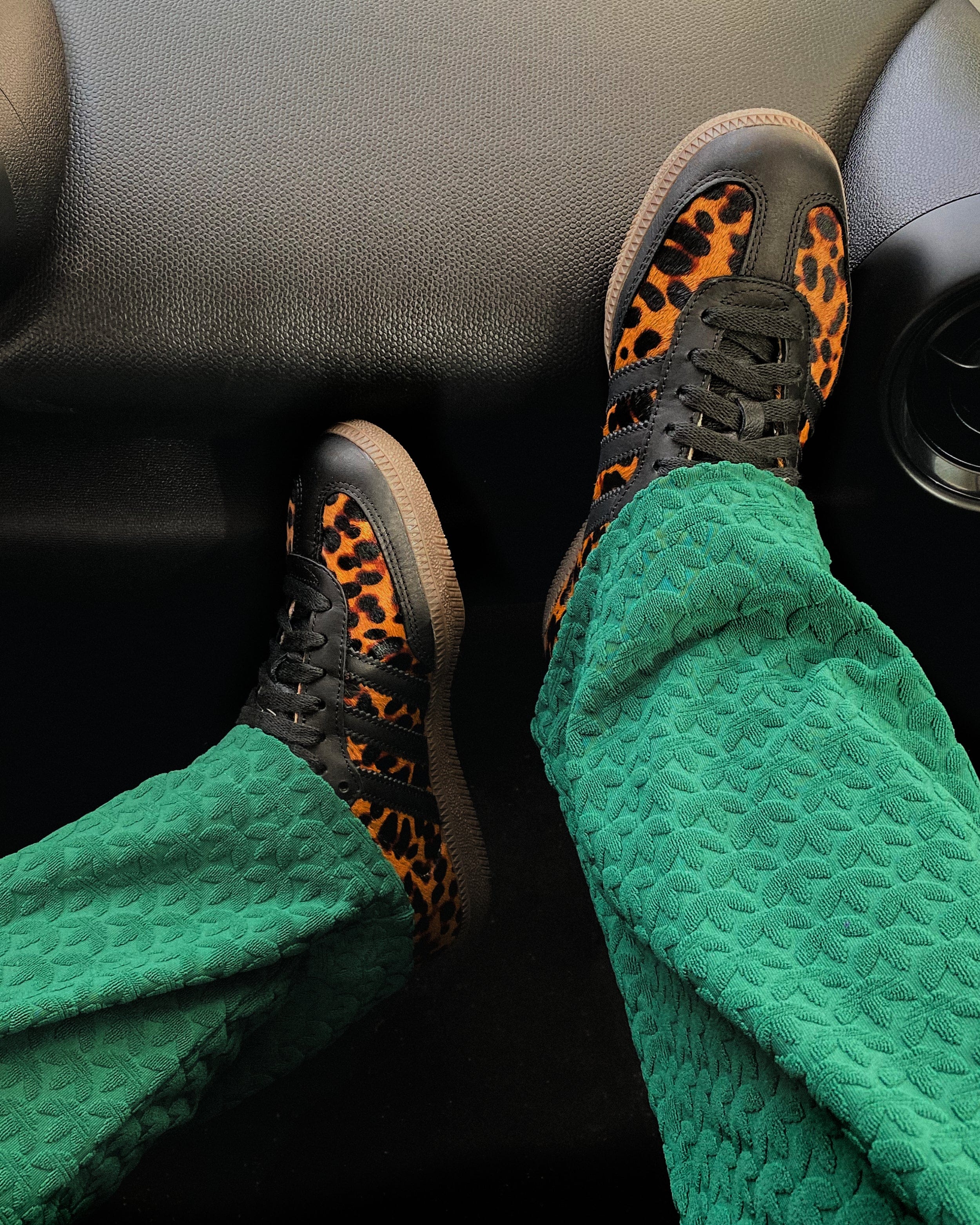 adidas Originals Women's Samba OG Black Green Leopard