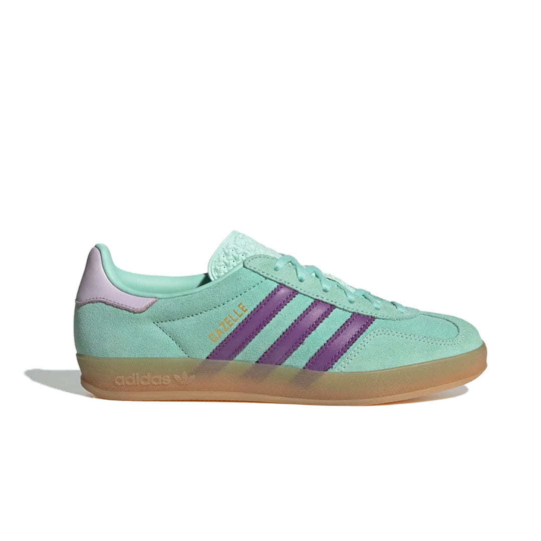 adidas WOMEN'S GAZELLE INDOOR CLEAR MINT/ACTIVE PURPLE