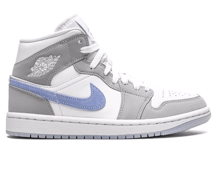 Air Jordan Women's Nike Air Jordan 1 Mid (Wolf Grey/Aluminium)