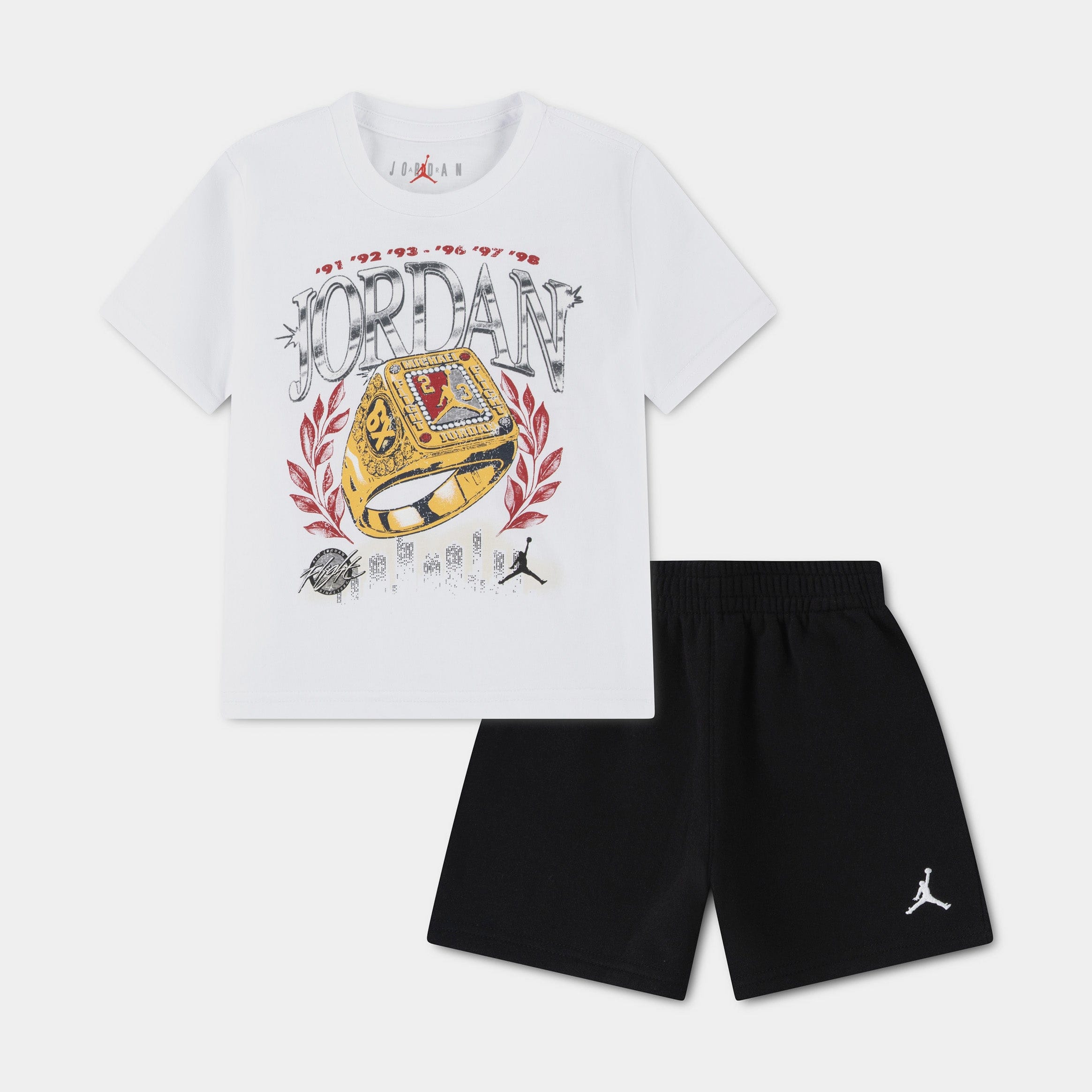 Air Jordan Skyline Rings Fleece Infant Toddler Set (White/Black)