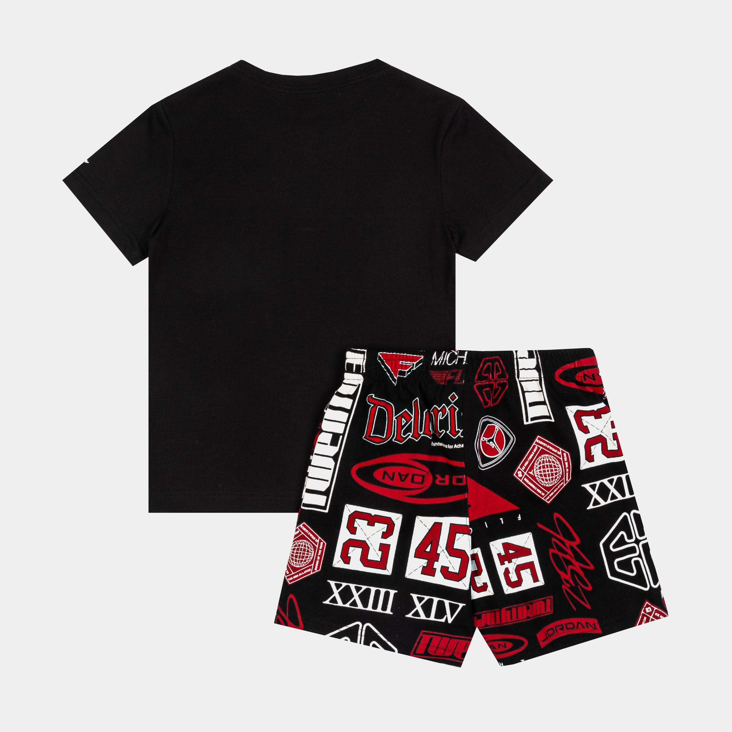 Air Jordan Brooklyn All Over Print Short Preschool Set (Black/Red)