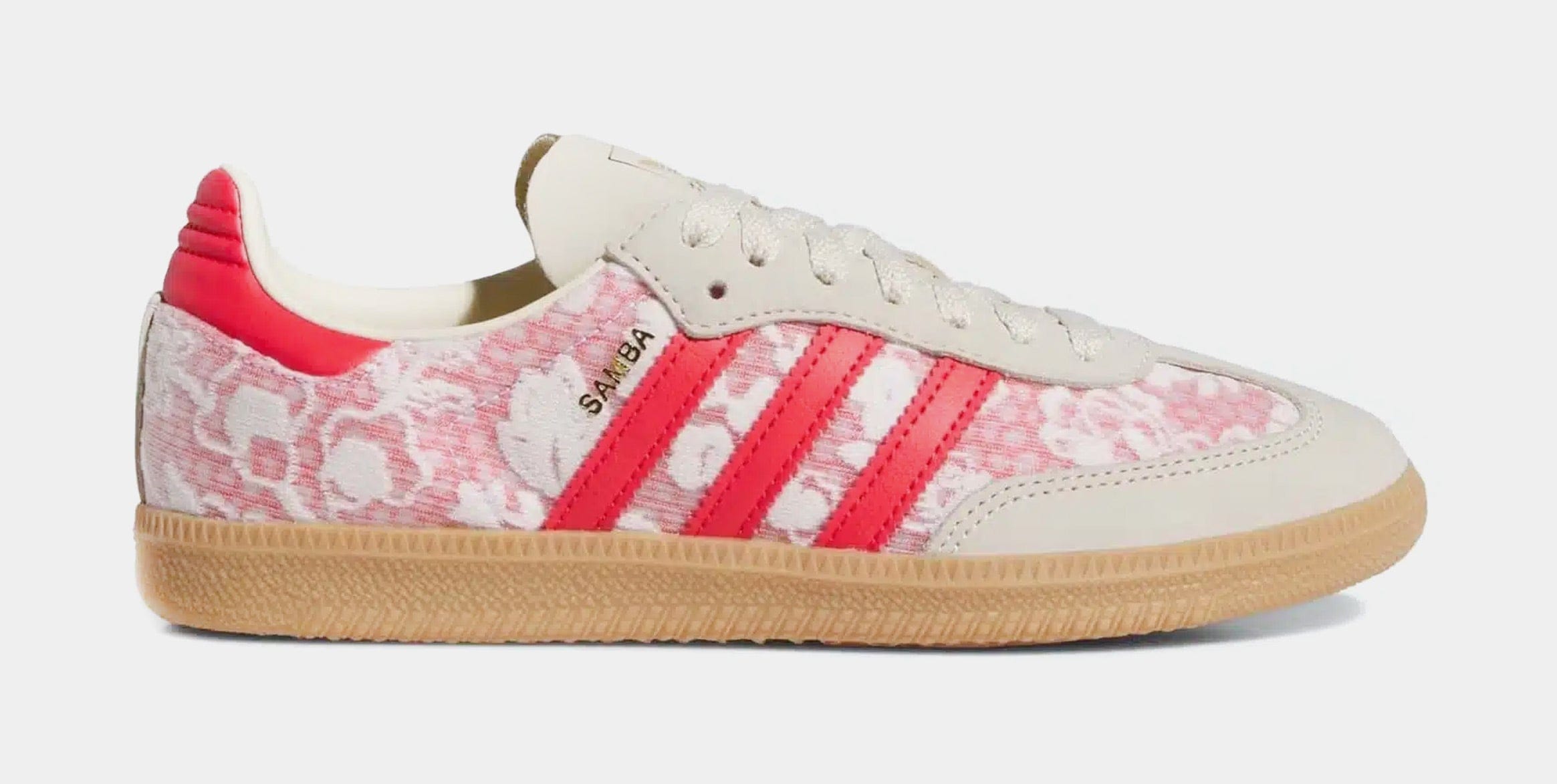 adidas Samba OG Liberty London Womens Lifestyle Shoes (Footwear White/Cream White/Better Scarlet)