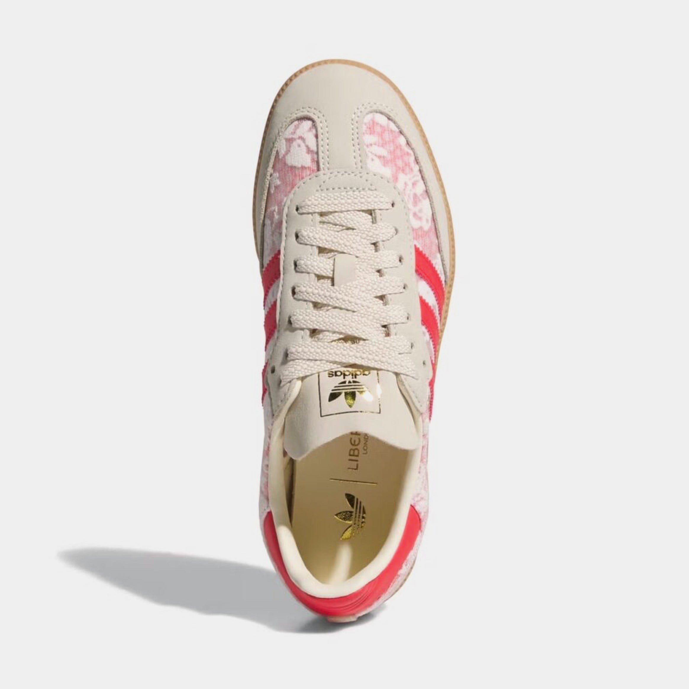 adidas Samba OG Liberty London Womens Lifestyle Shoes (Footwear White/Cream White/Better Scarlet)