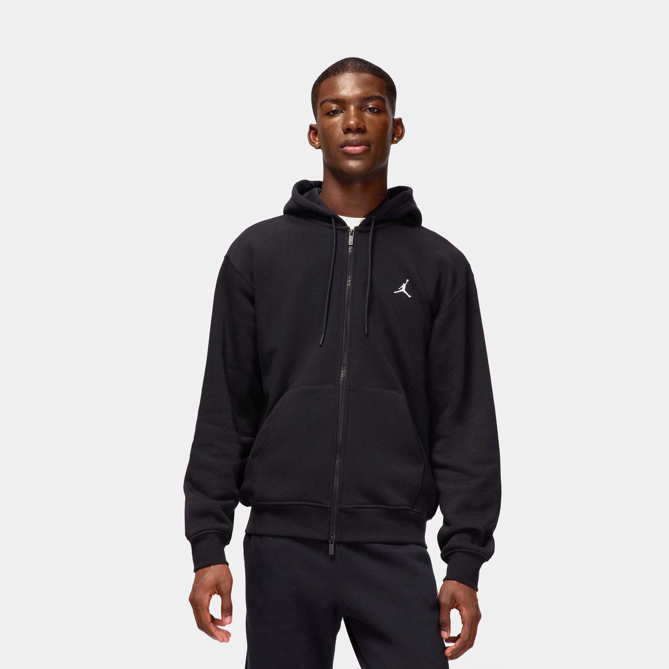 Air Jordan Brooklyn Fleece Full Zip Mens Hoodie (Black/White)