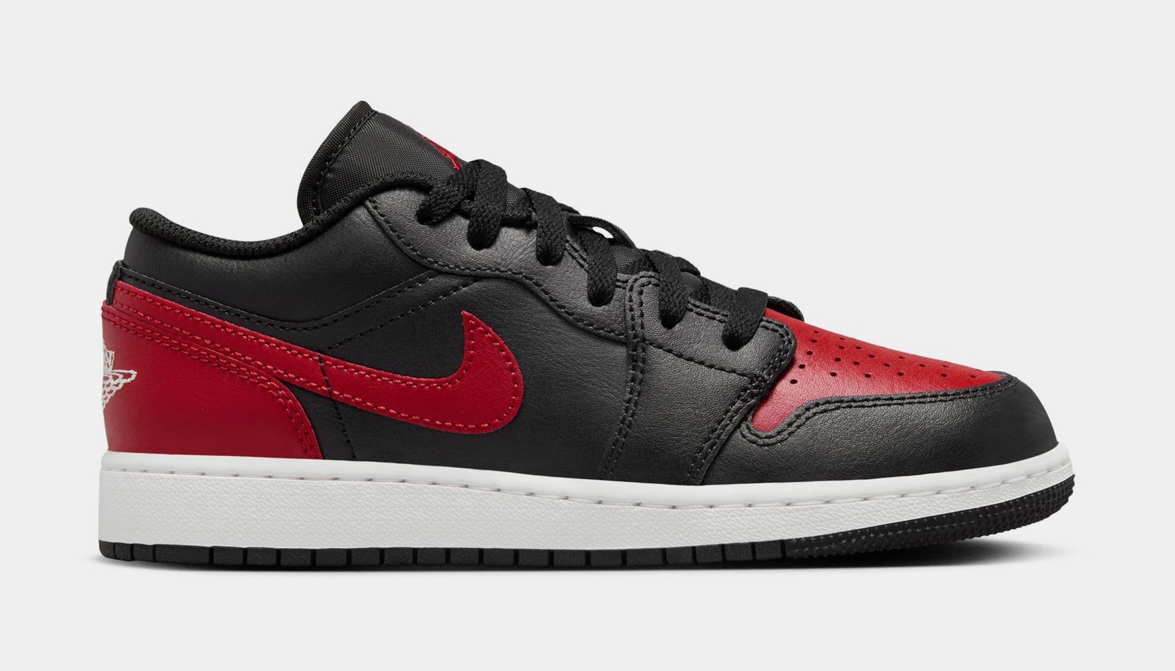 Air Jordan 1 Low Grade School Basketball Shoes (Black/Varsity Red/Summit White)