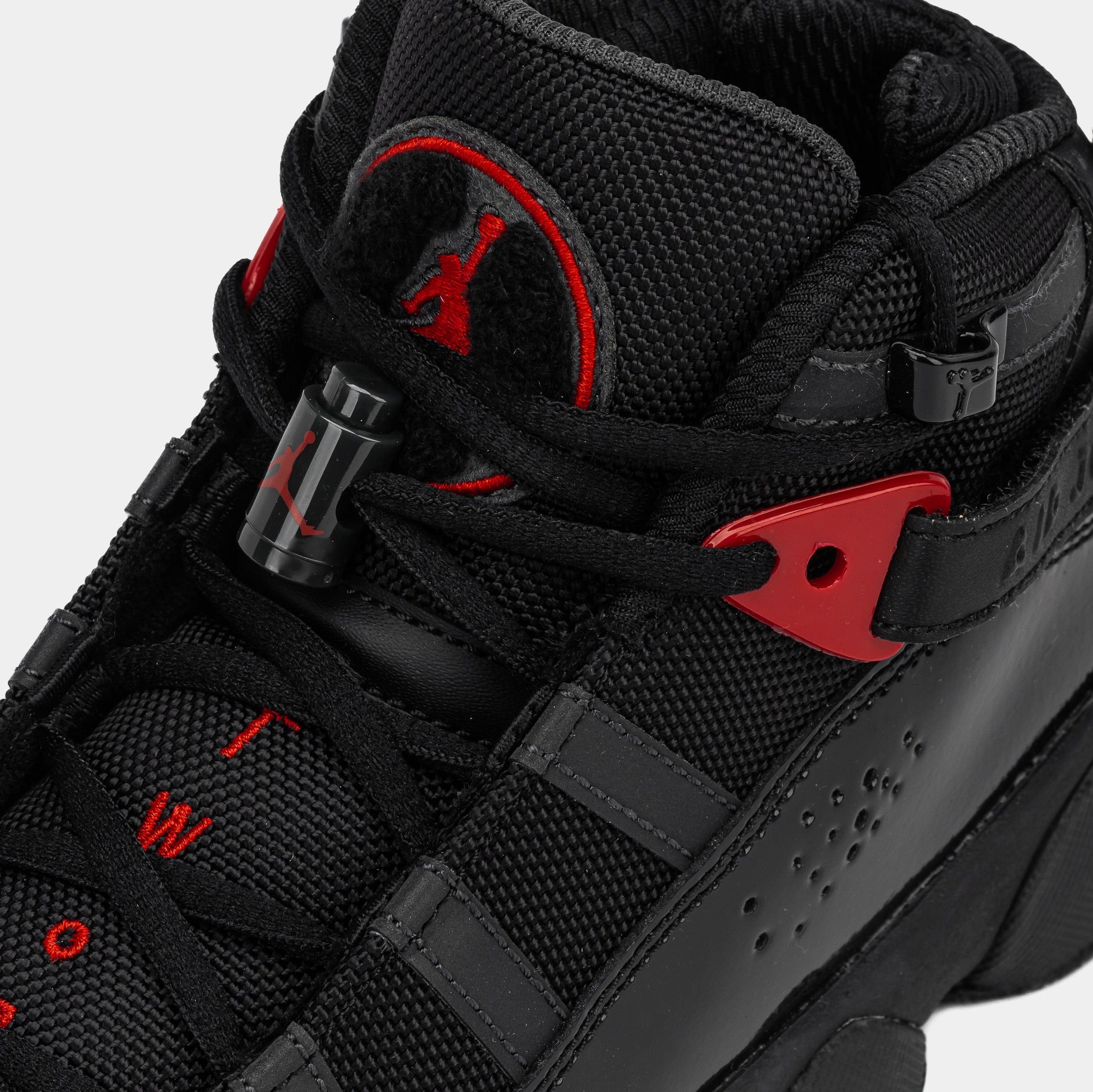 Air Jordan 6 Rings Grade School Basketball Shoes (Black/Fire Red/Anthracite)