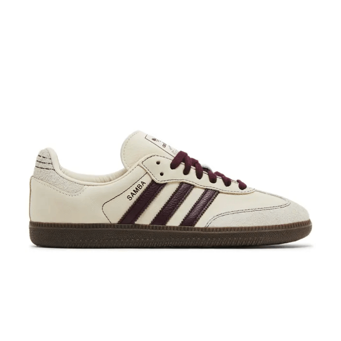 Adidas Samba OG Wonder White Maroon (Women's)