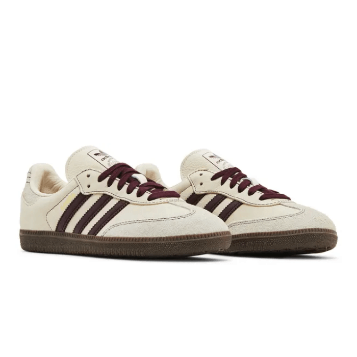 Adidas Samba OG Wonder White Maroon (Women's)