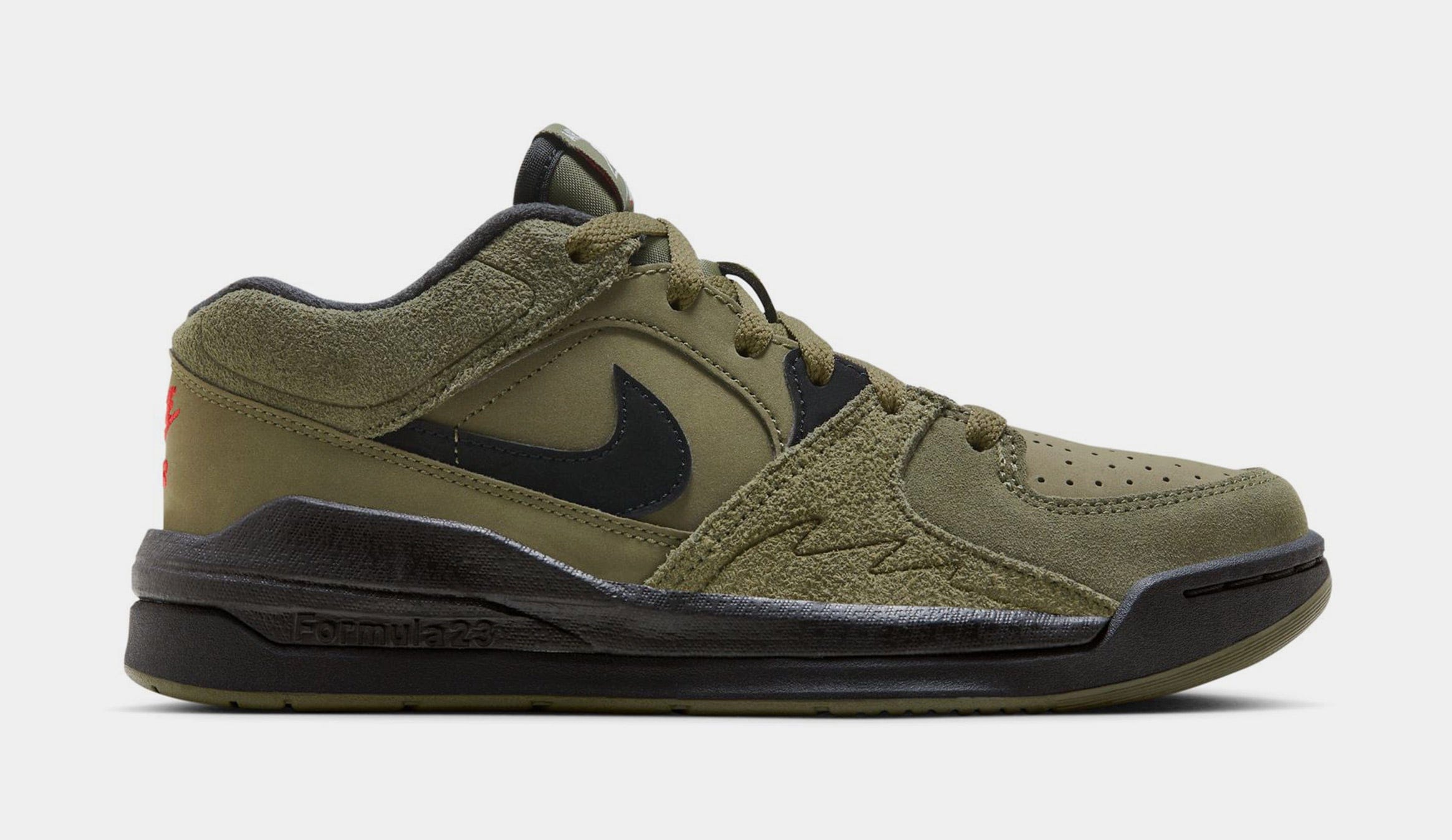 Air Jordan Stadium 90 Medium Olive Grade School Basketball Shoes (Black/Green)