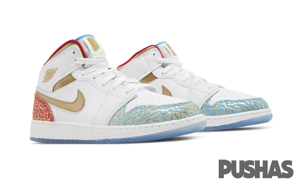 Air Jordan 1 Mid Sneaker School NC to Chicago GS (2023)