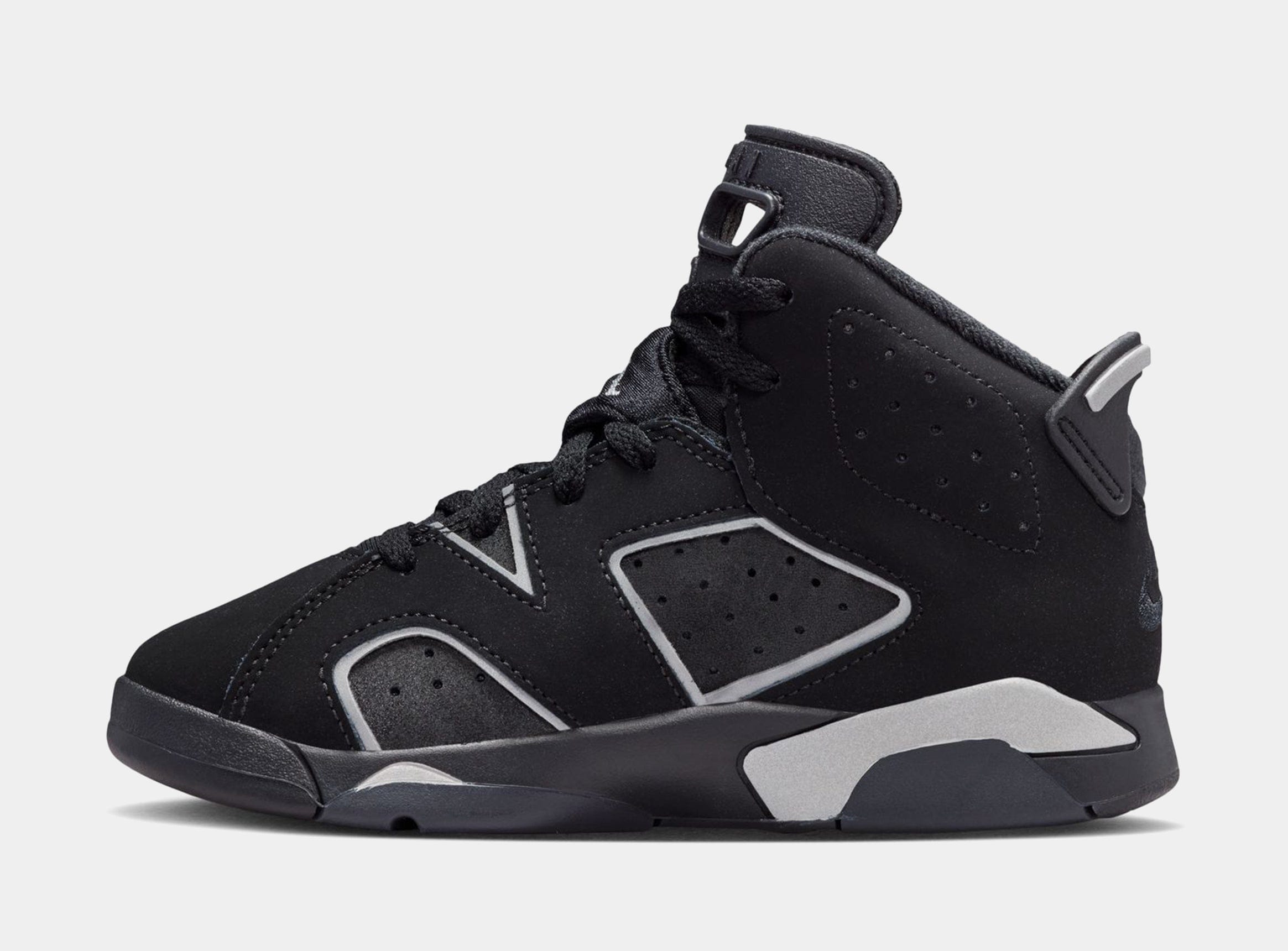 Air Jordan 6 Retro Cap And Gown Preschool Lifestyle Shoes (Black/Reflect Silver/Black) Free Shipping