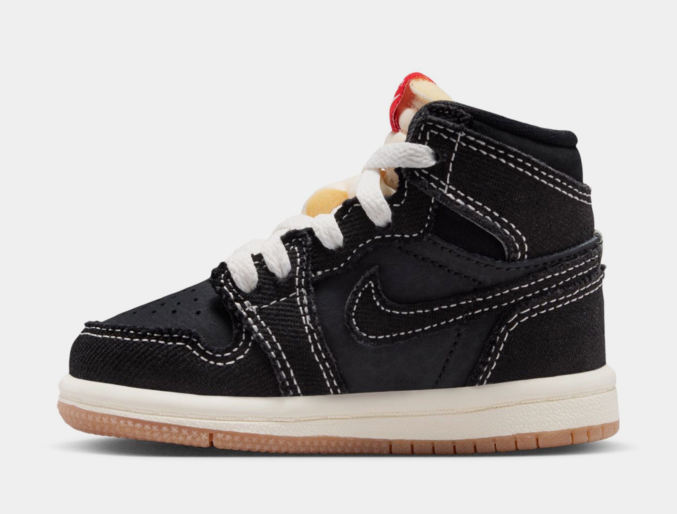 Air Jordan 1 Retro High OG Flight Club Infant Toddler Lifestyle Shoes (Black/Sail/Gum Medium Brown/University Red) Free Shipping