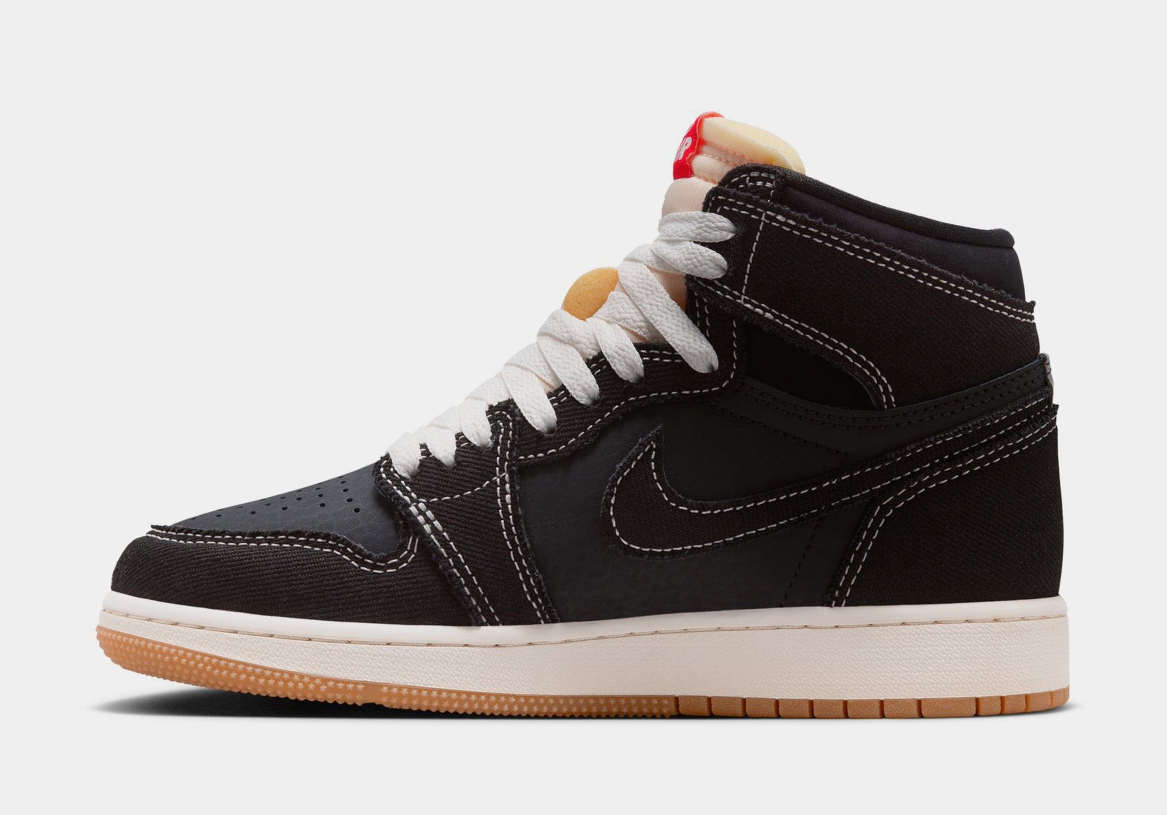 Air Jordan 1 Retro High OG Flight Club Grade School Lifestyle Shoes (Black/Sail/Gum Medium Brown/University Red) Free Shipping