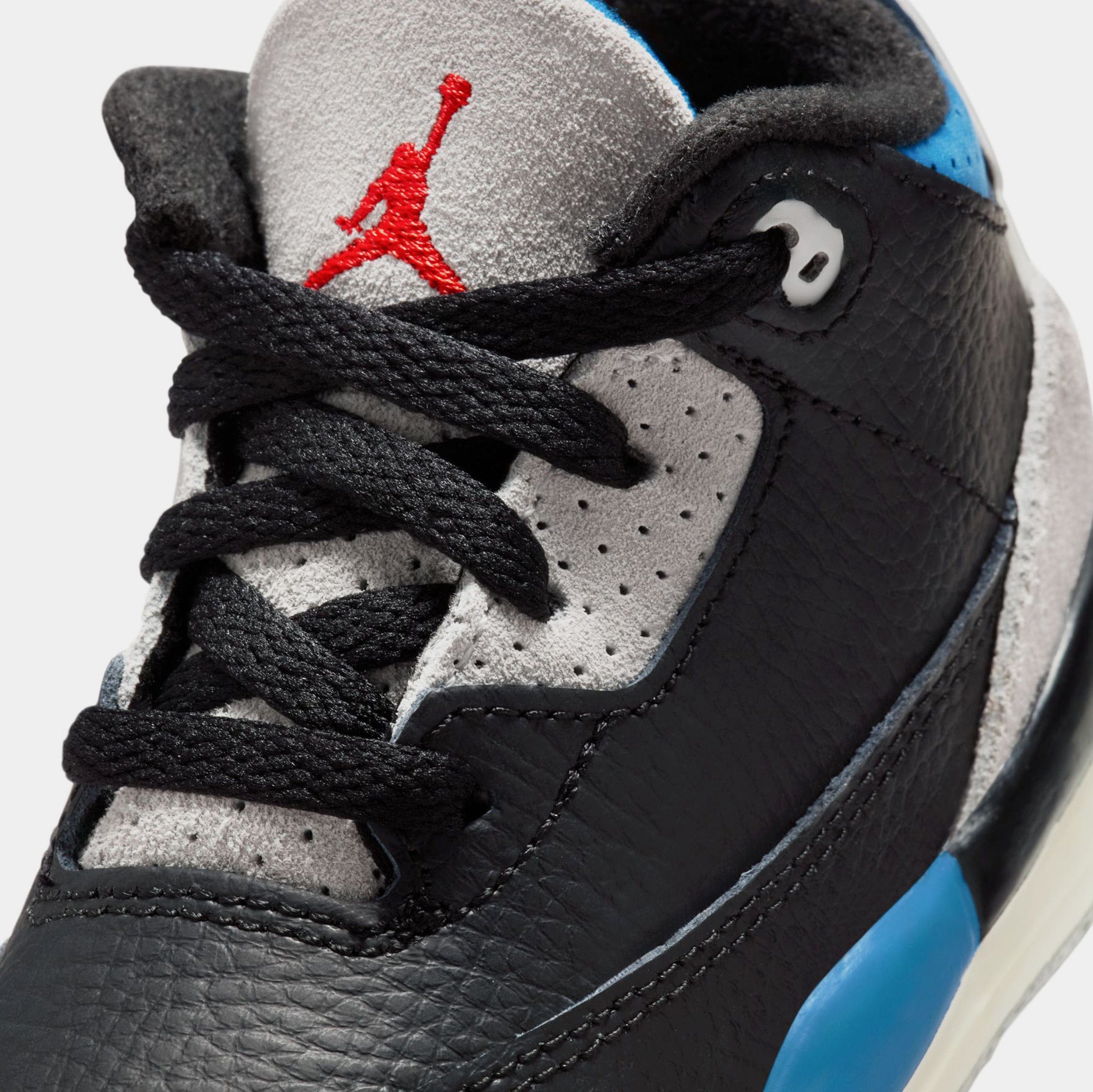 Air Jordan 3 Retro OG Rare Air Infant Toddler Lifestyle Shoes (Black/Chile Red/Neutral Grey/Military Blue/Coconut Milk)