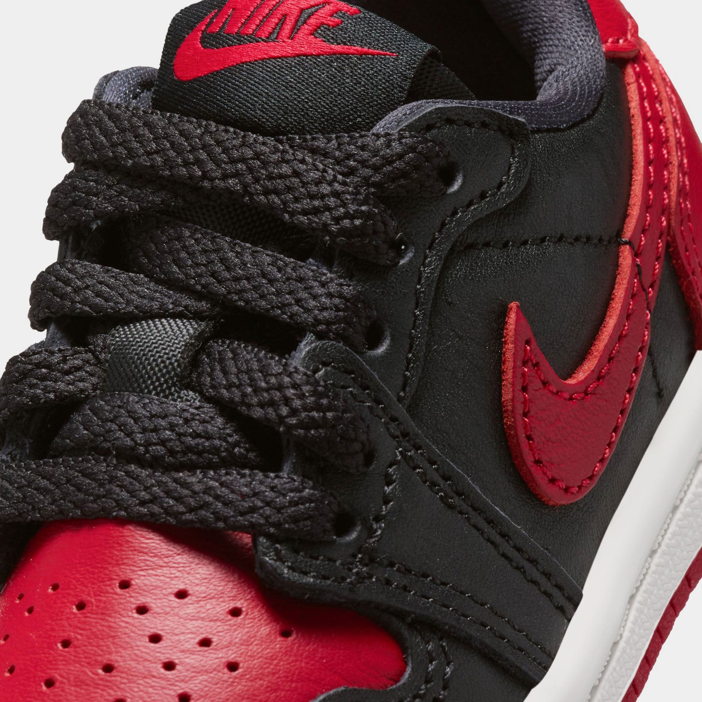 Air Jordan 1 Retro Low OG Banned Infant Toddler Lifestyle Shoes (Black/Black/Varsity Red/Summit White) Free Shipping