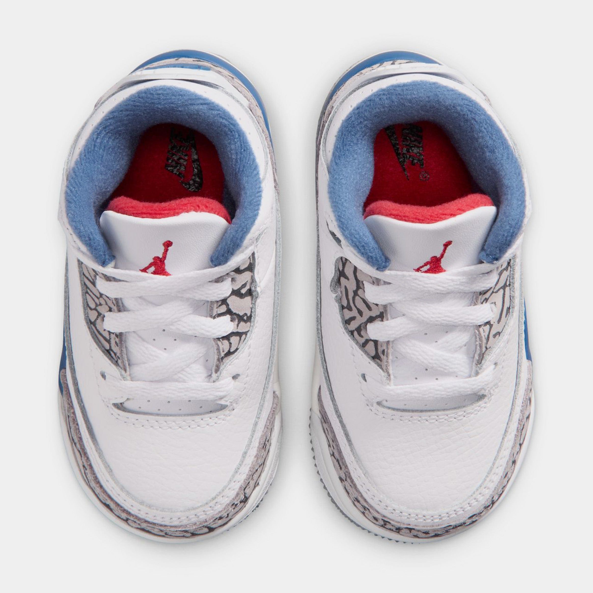 Air Jordan 3 Retro OG True Blue Infant Toddler Lifestyle Shoes (White/Fire Red/True Blue) Free Shipping