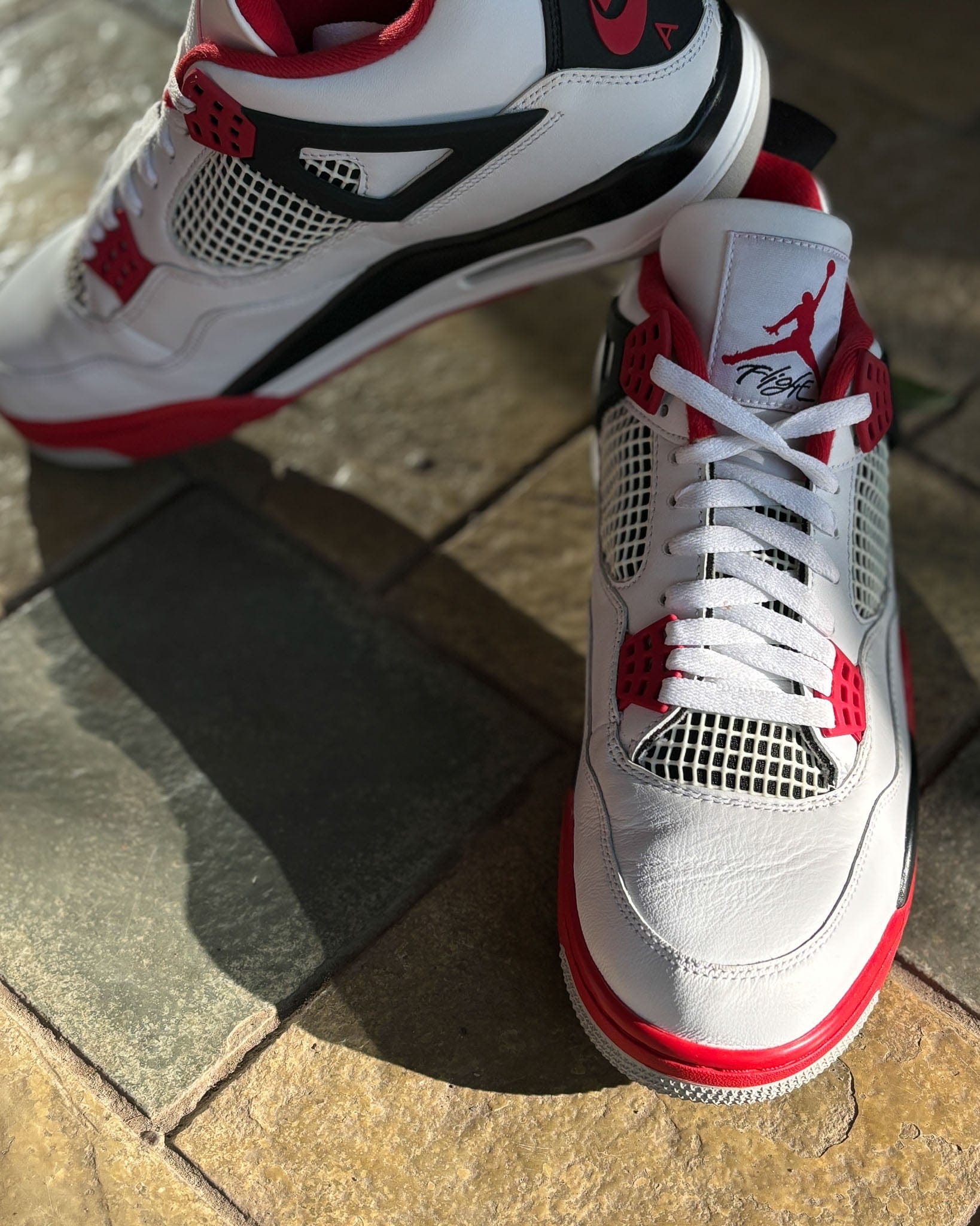 Air Jordan Nike Air Jordan 4 Retro White/Red Black - Tech Grey (UK 10)