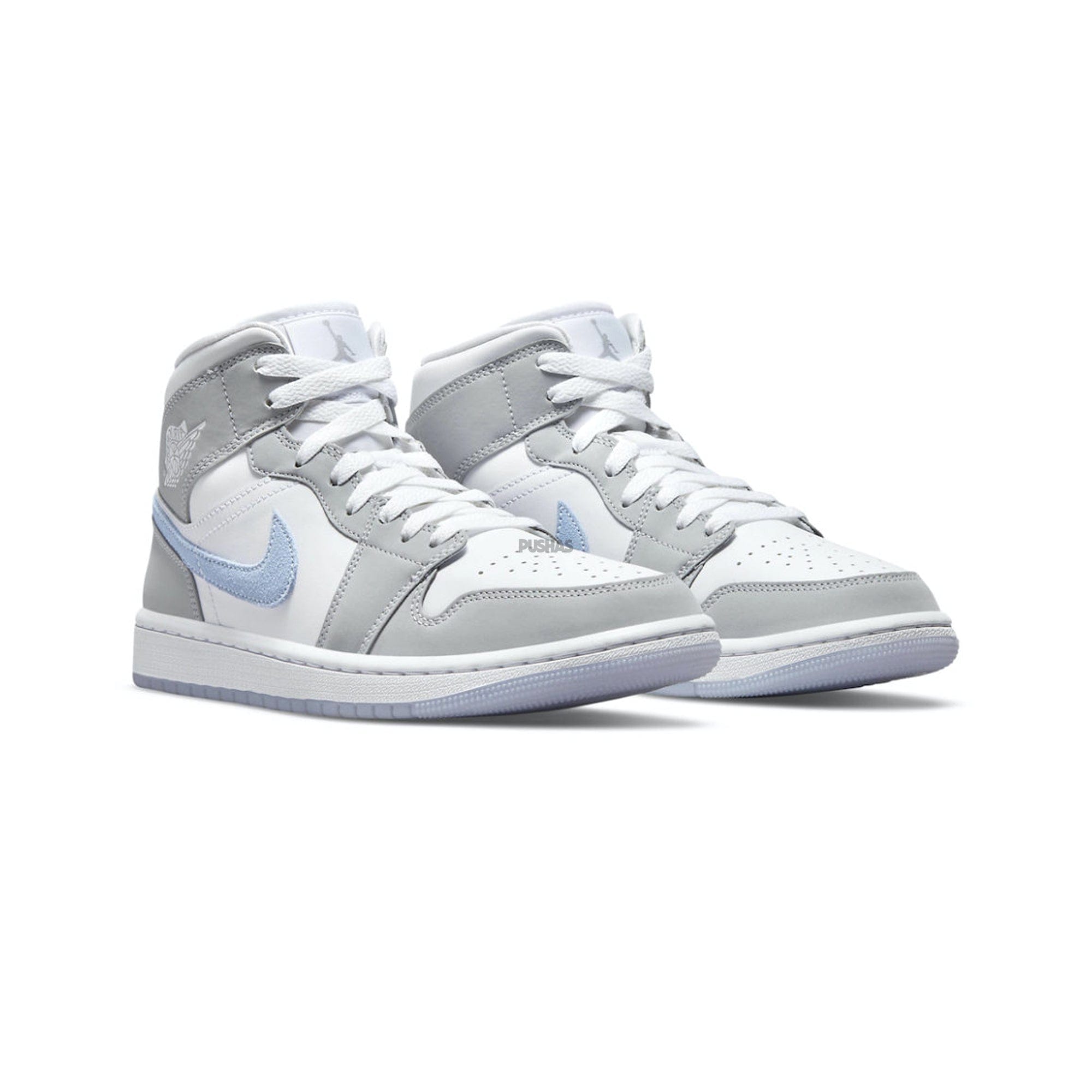 Air Jordan [Refurbished] Air Jordan 1 Mid Grey Blue Wolf Grey Women's (2021)