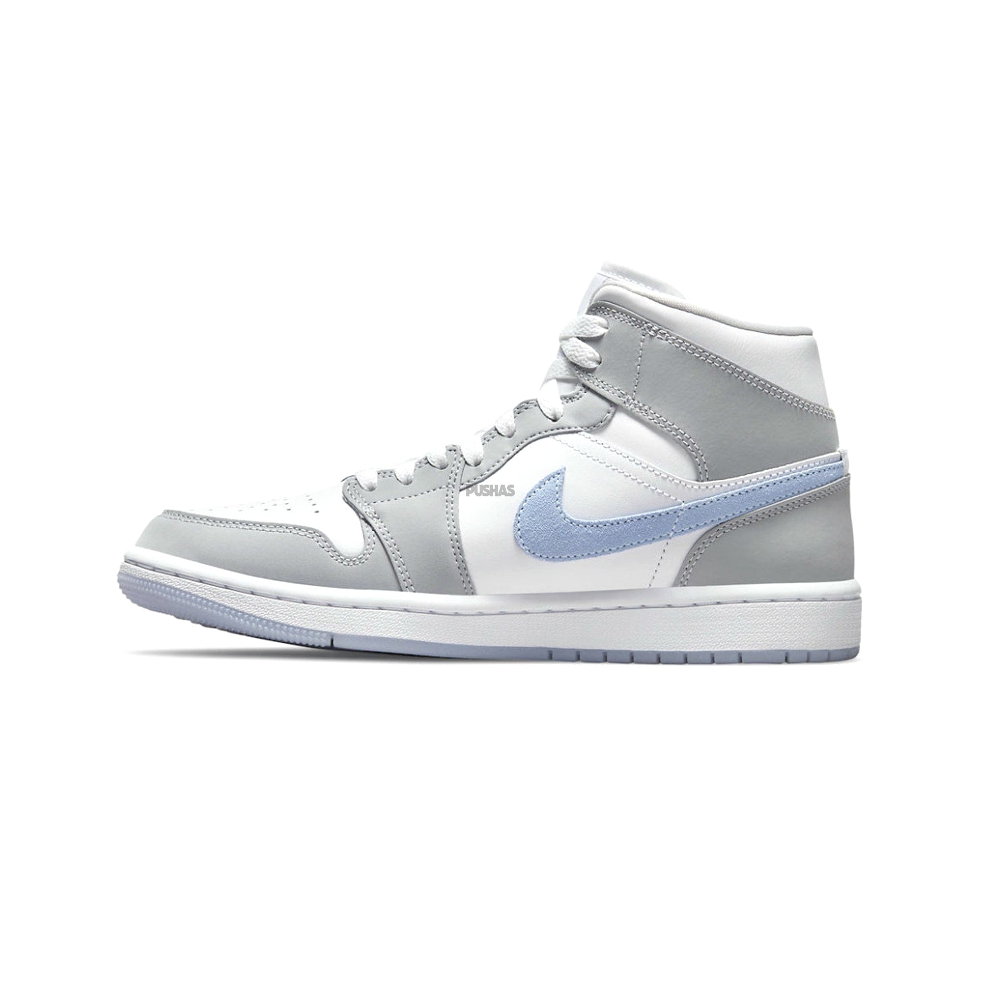 Air Jordan [Refurbished] Air Jordan 1 Mid Grey Blue Wolf Grey Women's (2021)