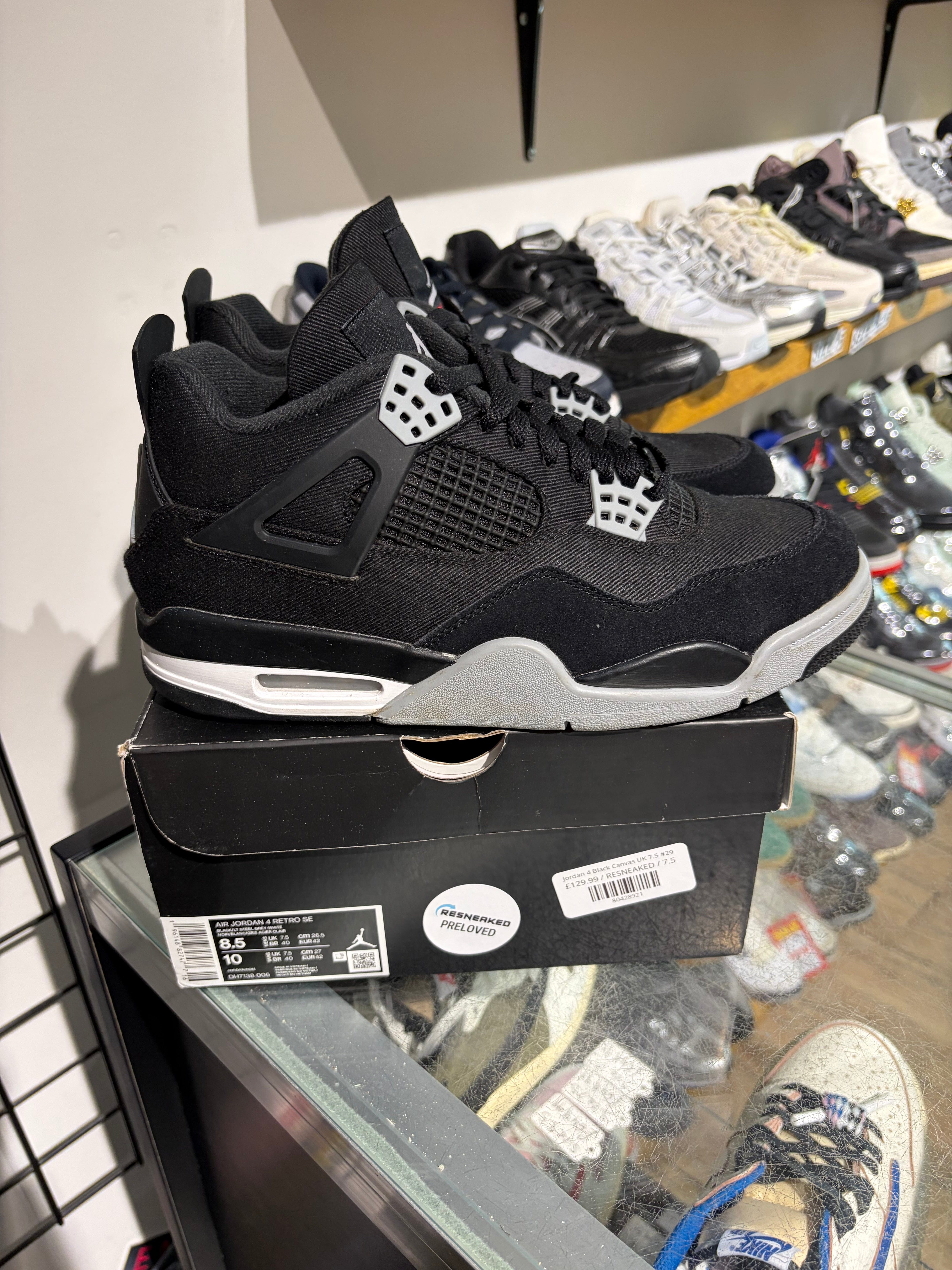 Air Jordan Jordan 4 Black Canvas UK 7.5 #29